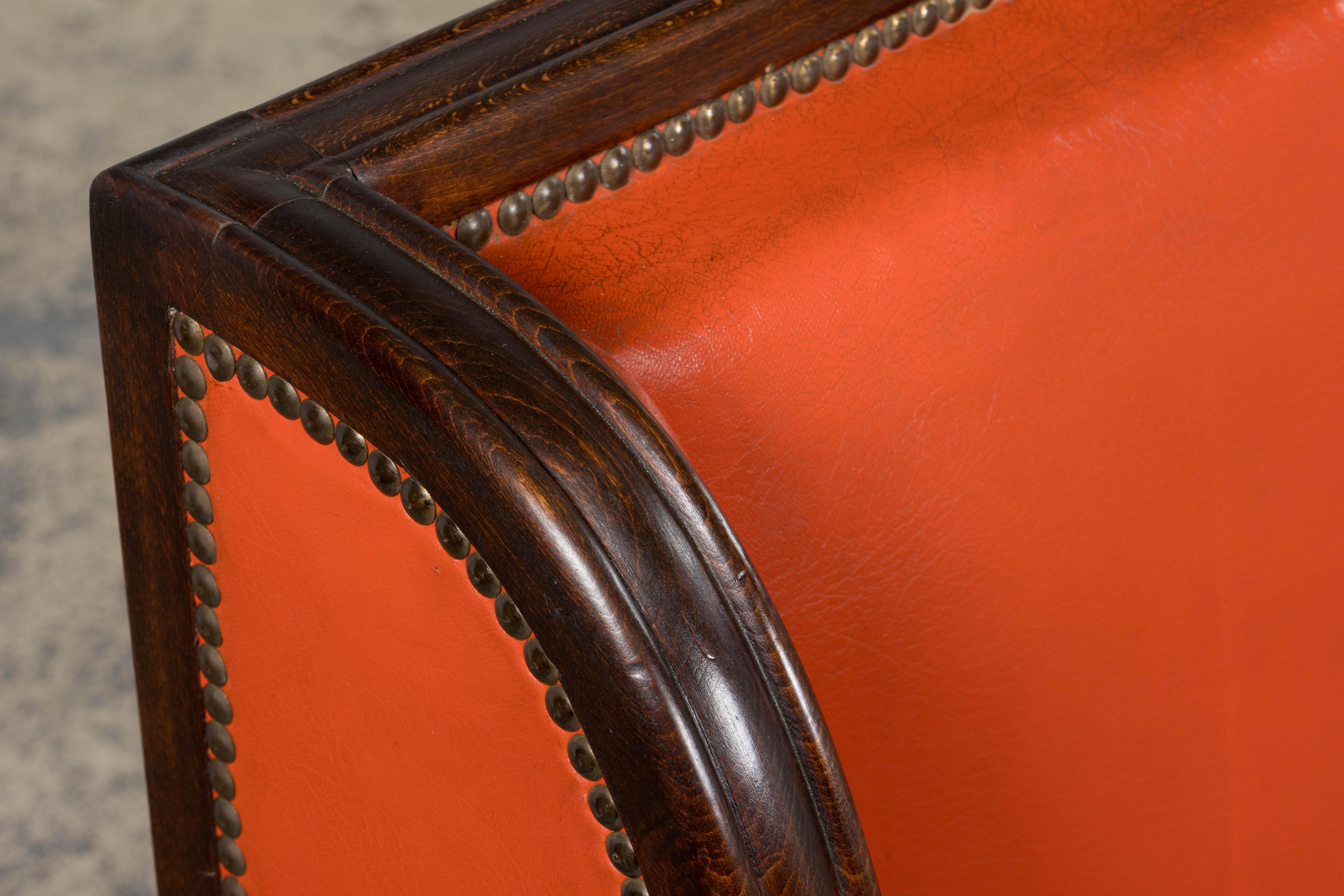 Canape francese Art Déco anni '30 in Oak in ecopelle in vendita 1