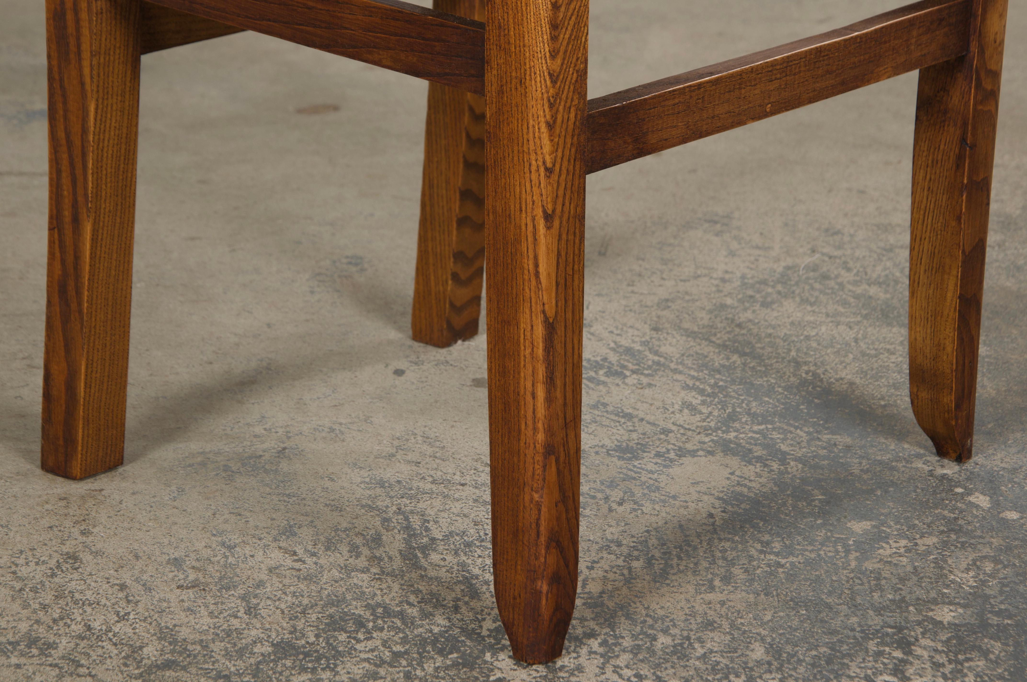 Sedie da pranzo francesi Art Deco degli anni '30 in Oak con tessuto a righe - Set di 6 in vendita 2