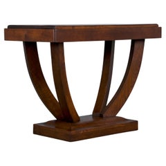 Antique 1930s French Art Deco Oak Pedestal Console Table