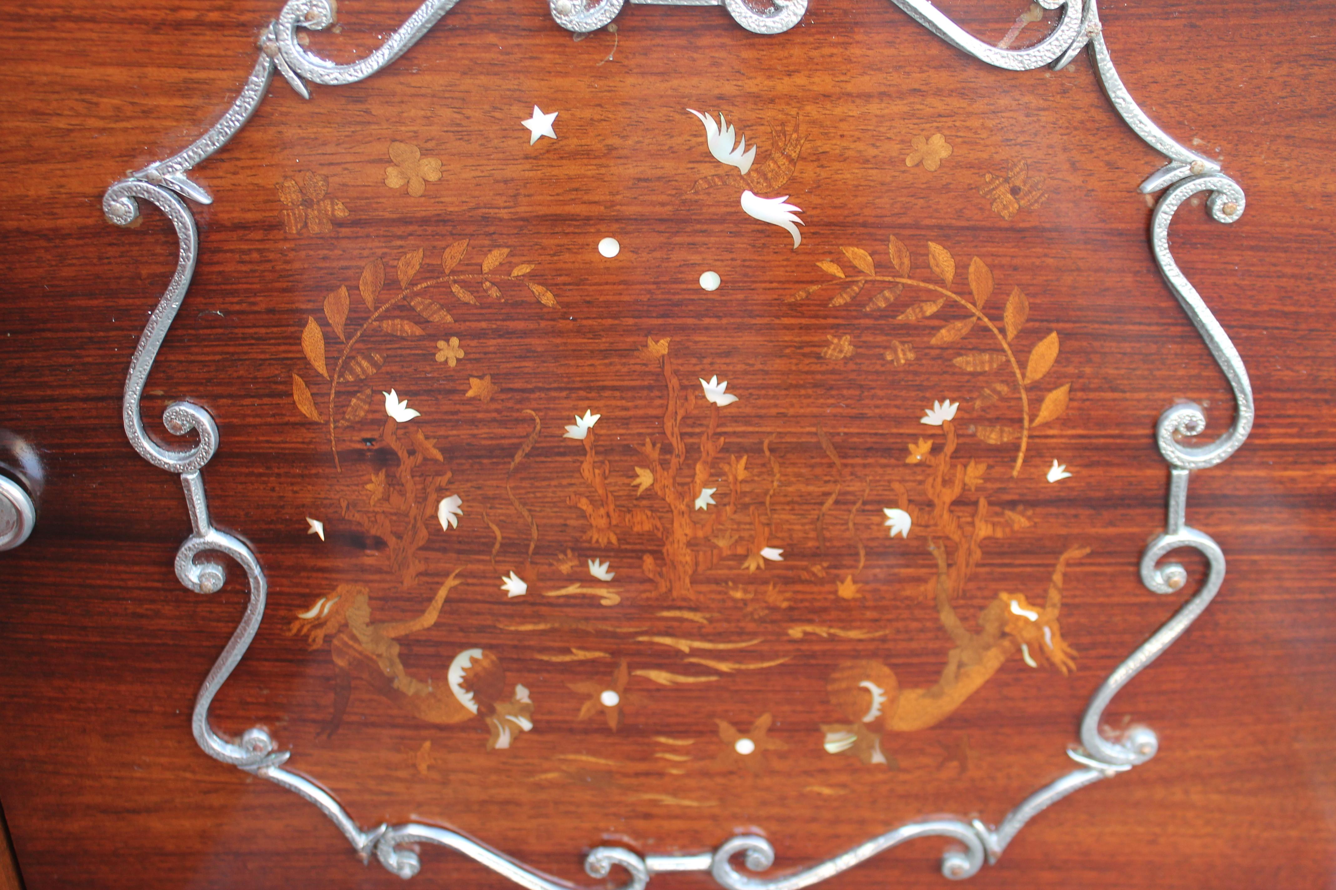 Buffet Art Deco francese del 1930 in palissandro/ M.M.P. Intarsio di sirene stile Jules Leleu in vendita 10