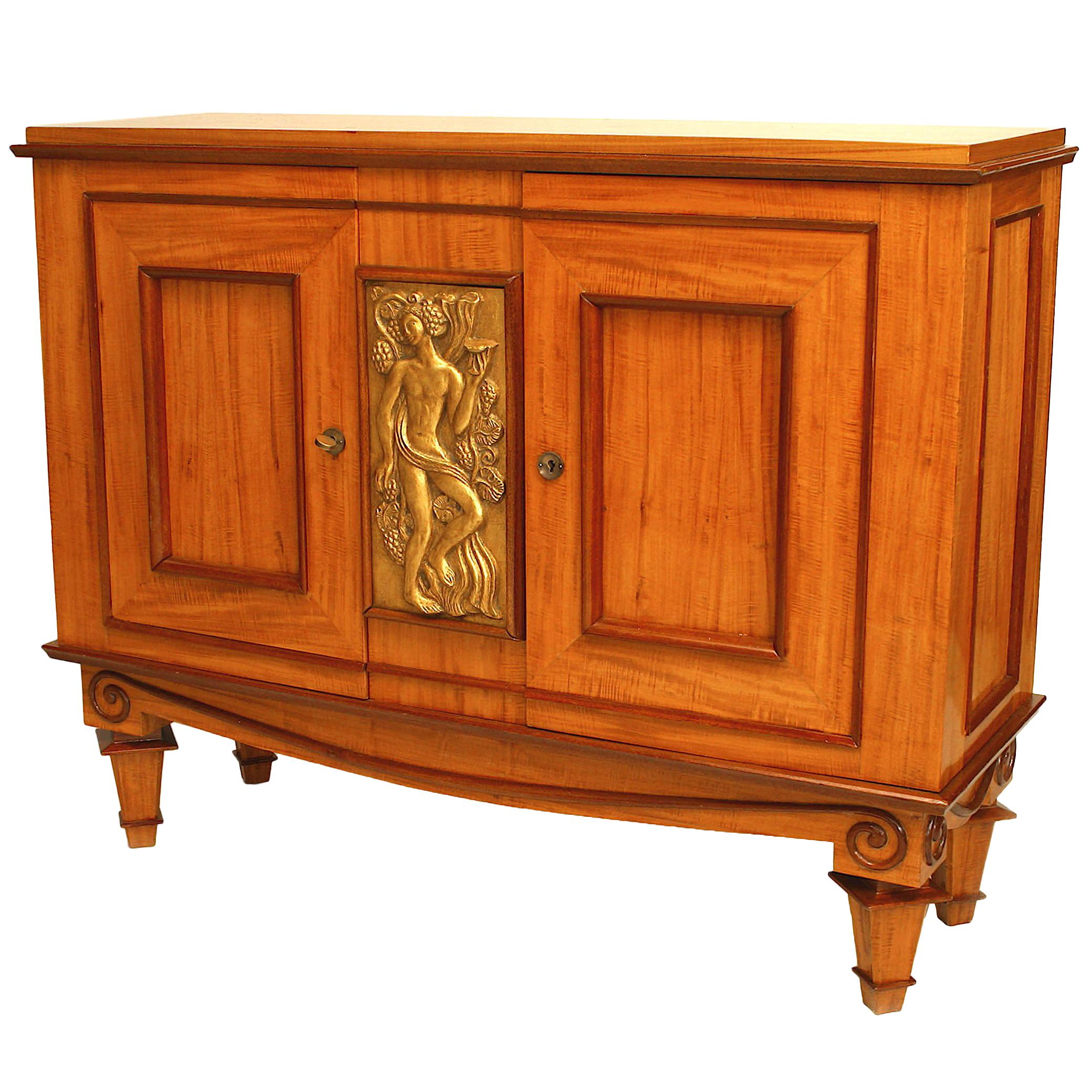 French Art Deco Arbus Satinwood & Mahogany Commode For Sale