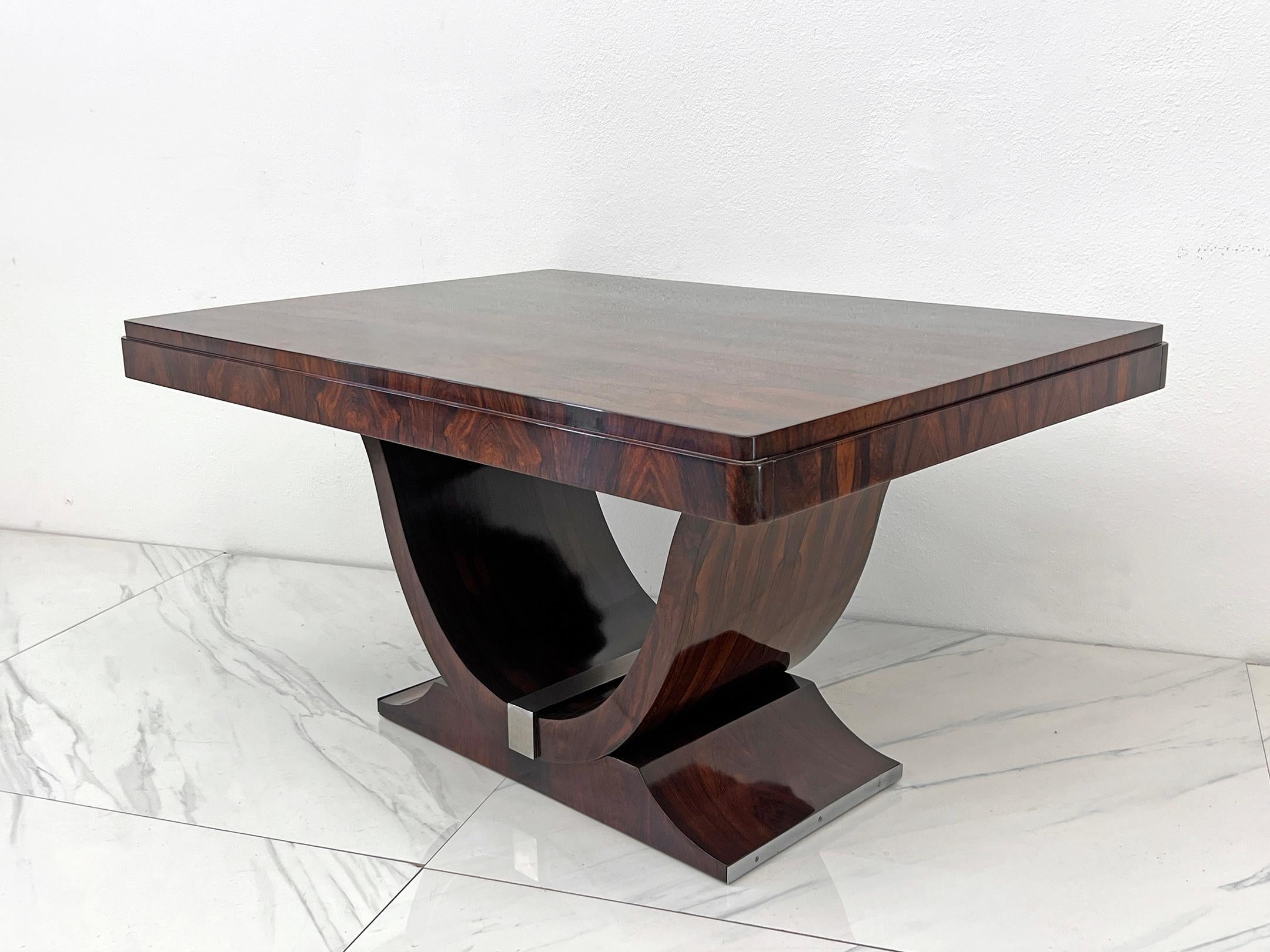 1930er Jahre Französisch Art Deco Palisander Esszimmer oder Schreibtisch, Französisch poliert im Angebot 3