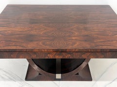 1930's French Art Deco Rosewood Dining or Writing Table, French Polished