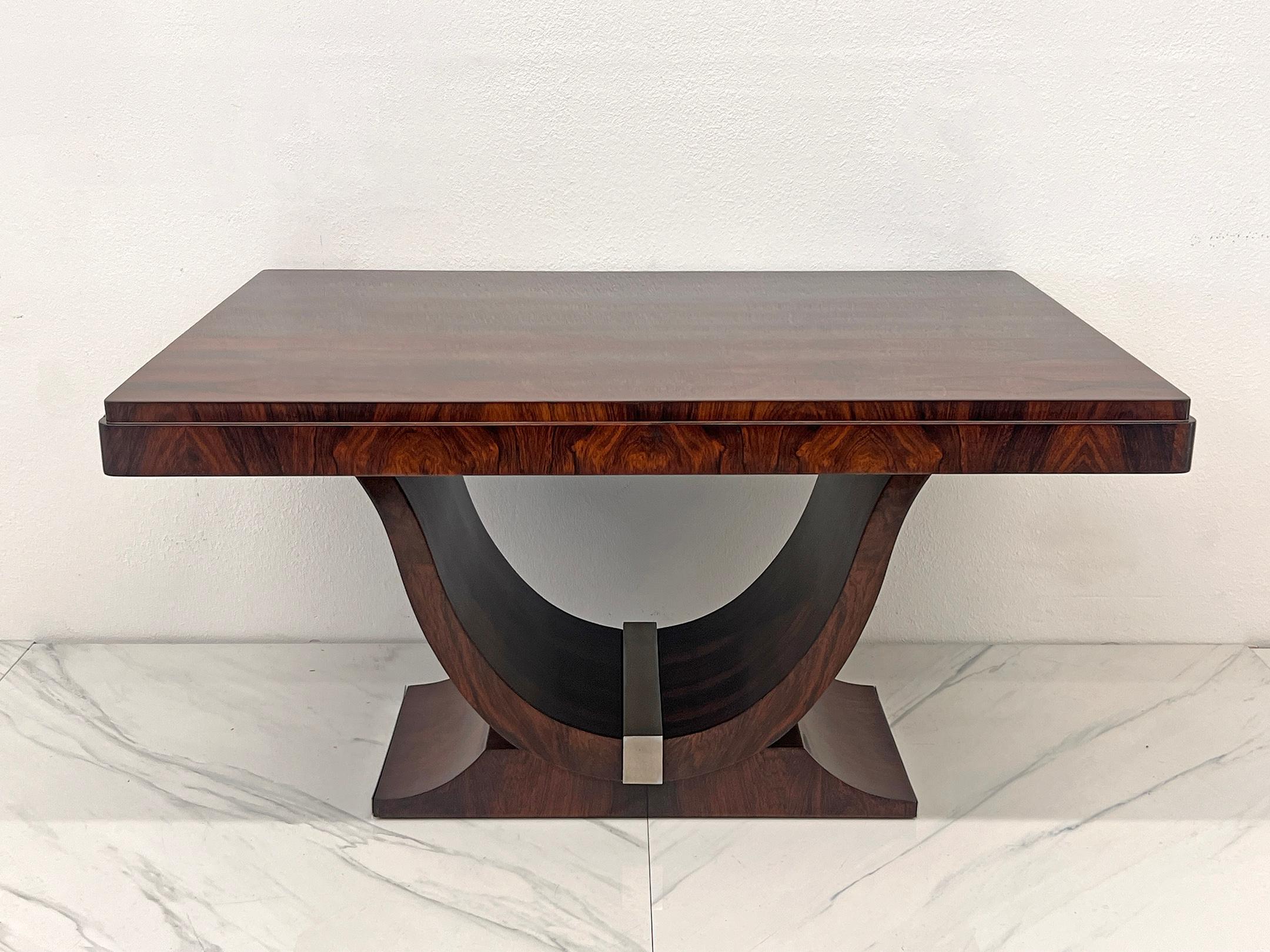 1930er Jahre Französisch Art Deco Palisander Esszimmer oder Schreibtisch, Französisch poliert (Poliert) im Angebot