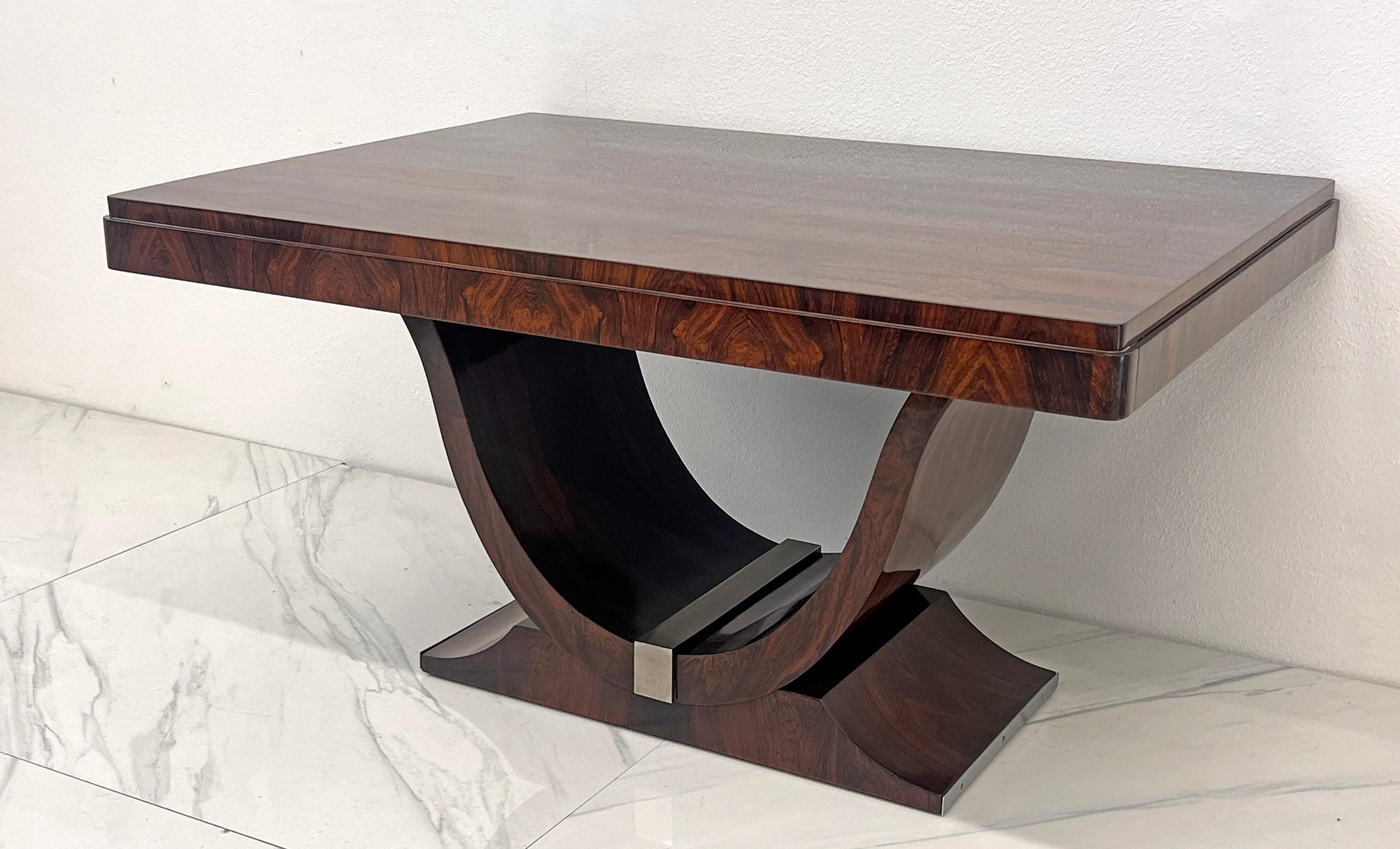 1930er Jahre Französisch Art Deco Palisander Esszimmer oder Schreibtisch, Französisch poliert (Mitte des 20. Jahrhunderts) im Angebot