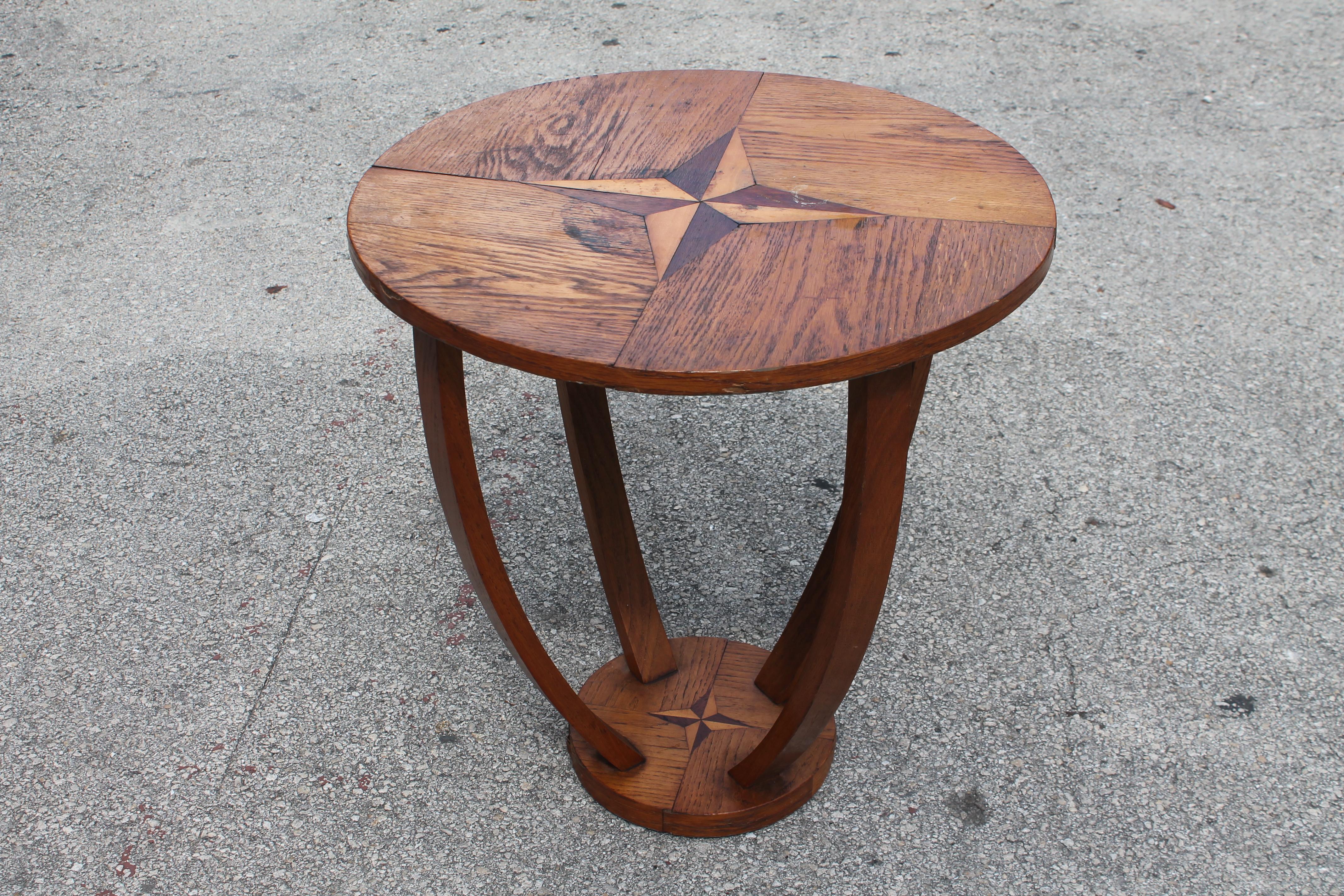 round art deco side table