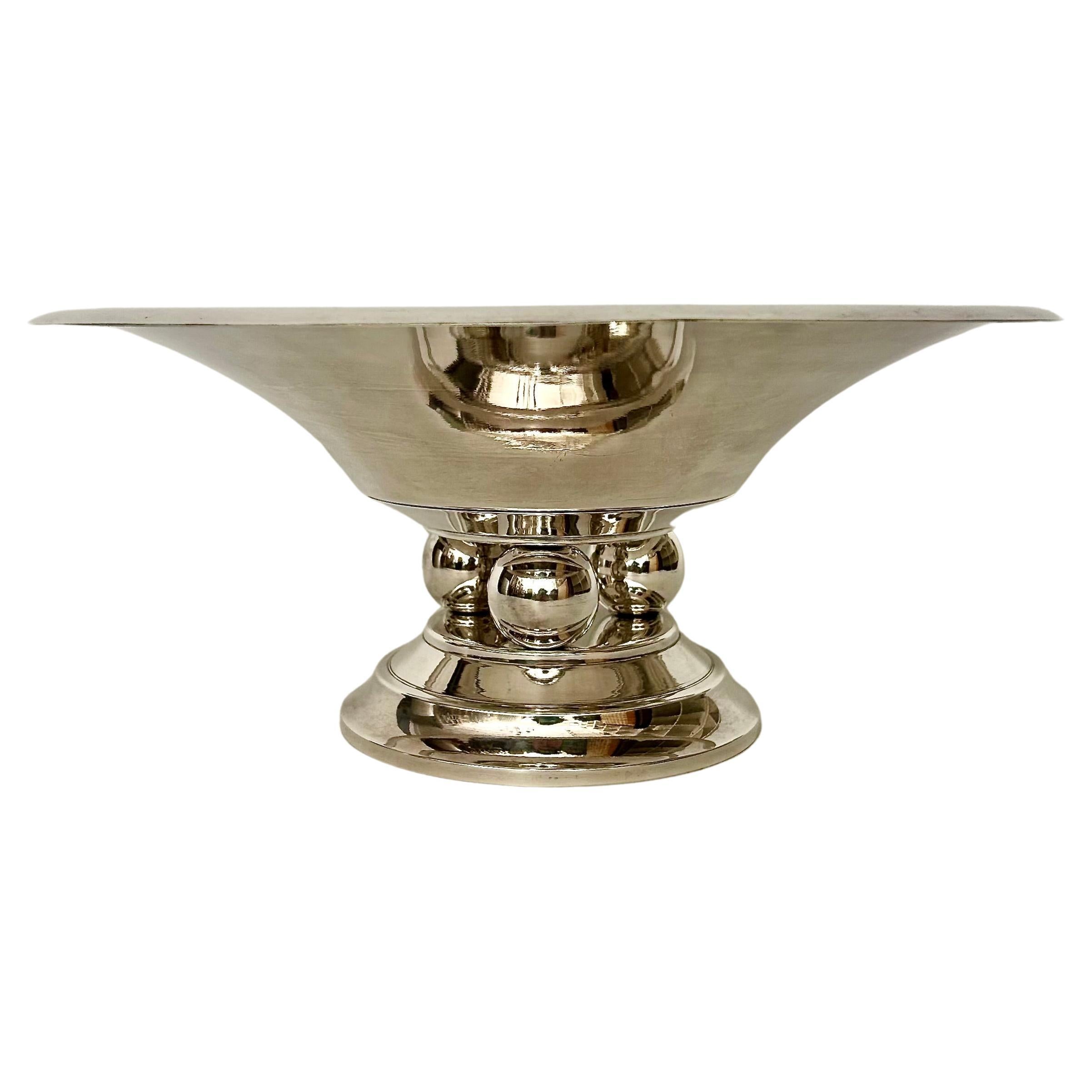 Large French Art Deco Silver Centrepiece by Francois Frionnet For Sale