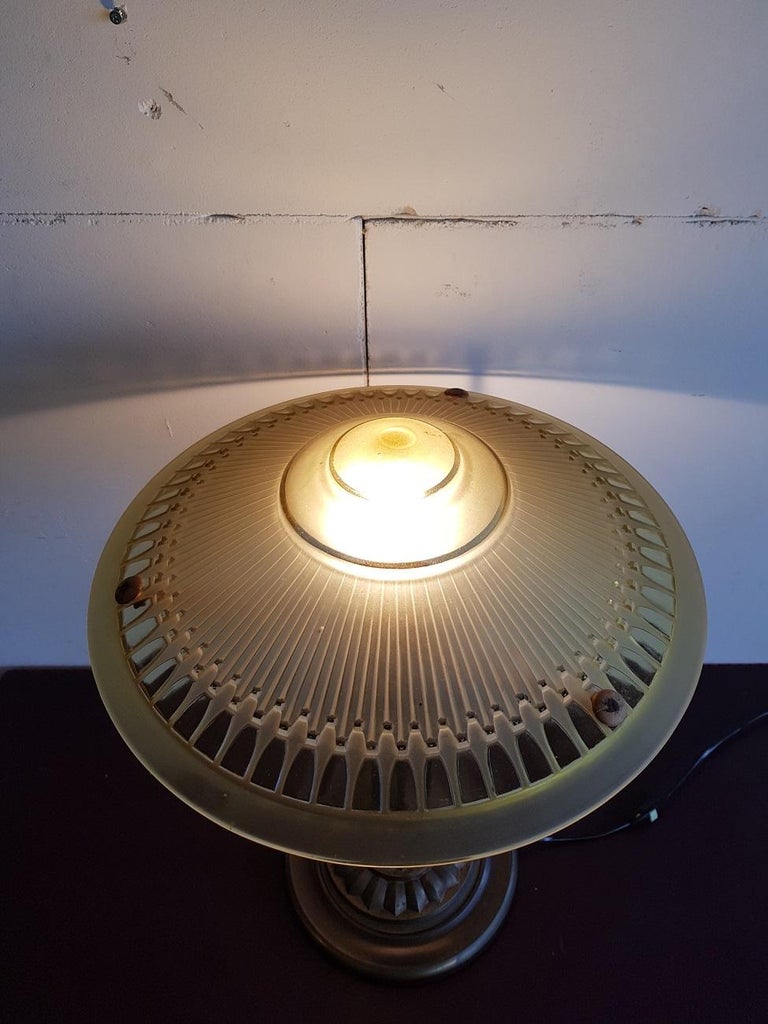 1930s French Art Deco Table or Desk Lamp with Colored ...
