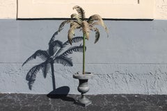 1930's French Art Deco Verde Potted Palm Tree Sculpture - Large