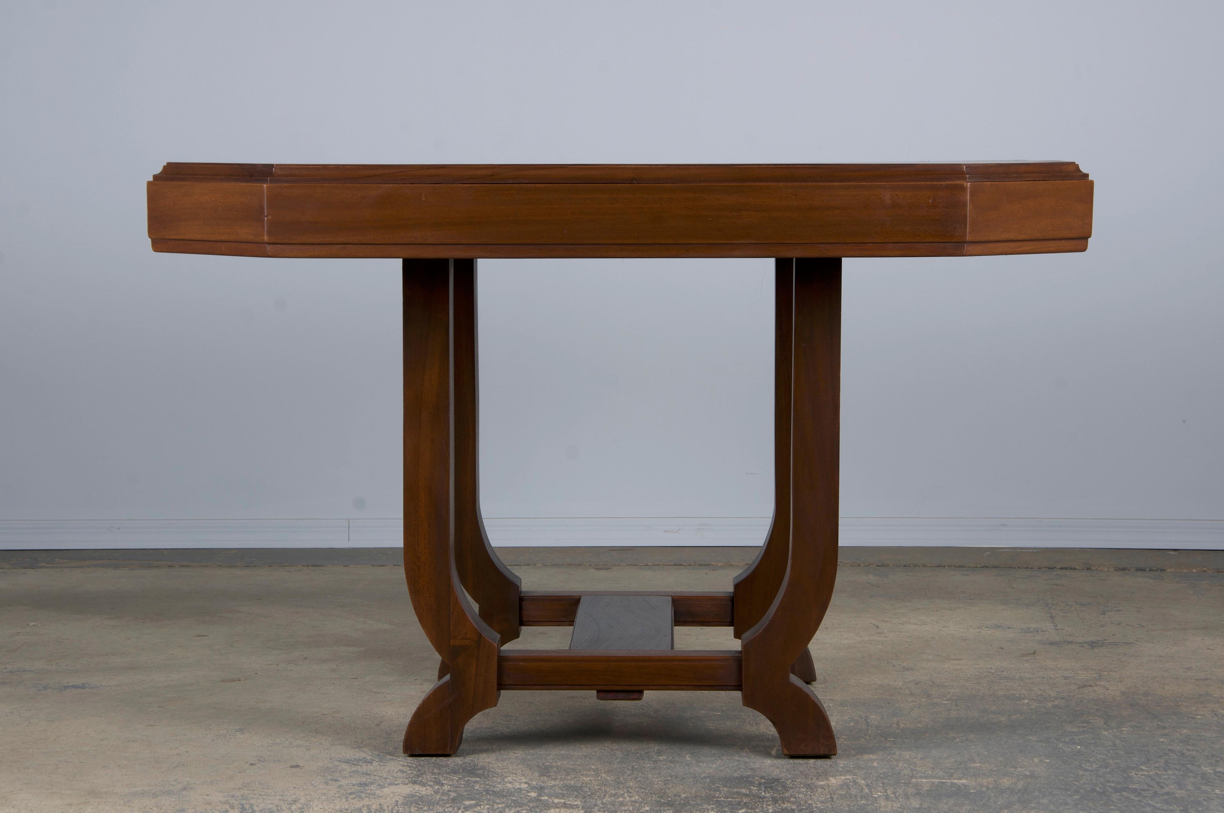 1930s French Art Deco Walnut Dining Table 6