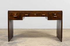 1930s French Art Deco Walnut Writing Desk