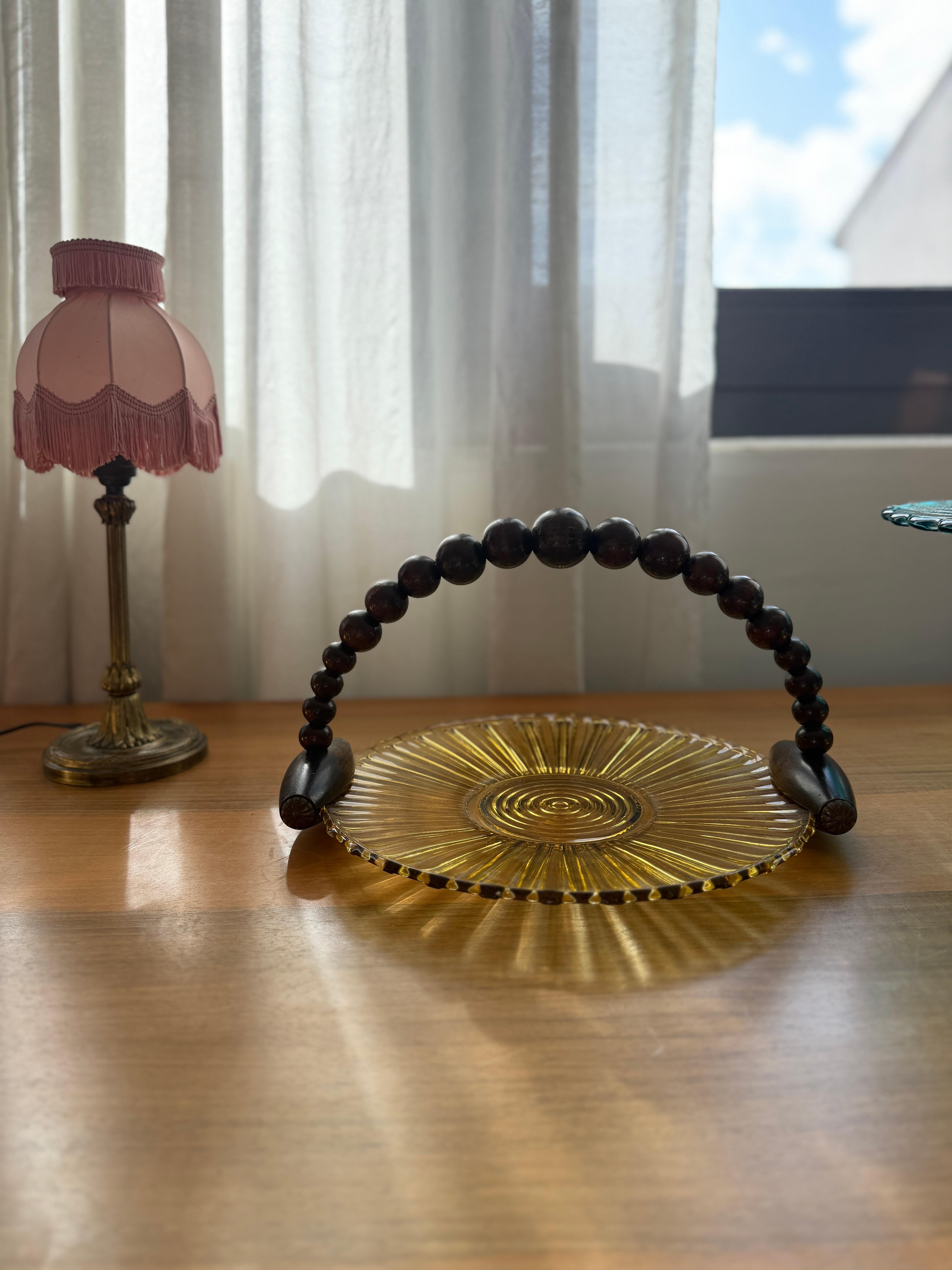 1930's French Art Deco Wooden Vintage Centerpiece im Angebot 6