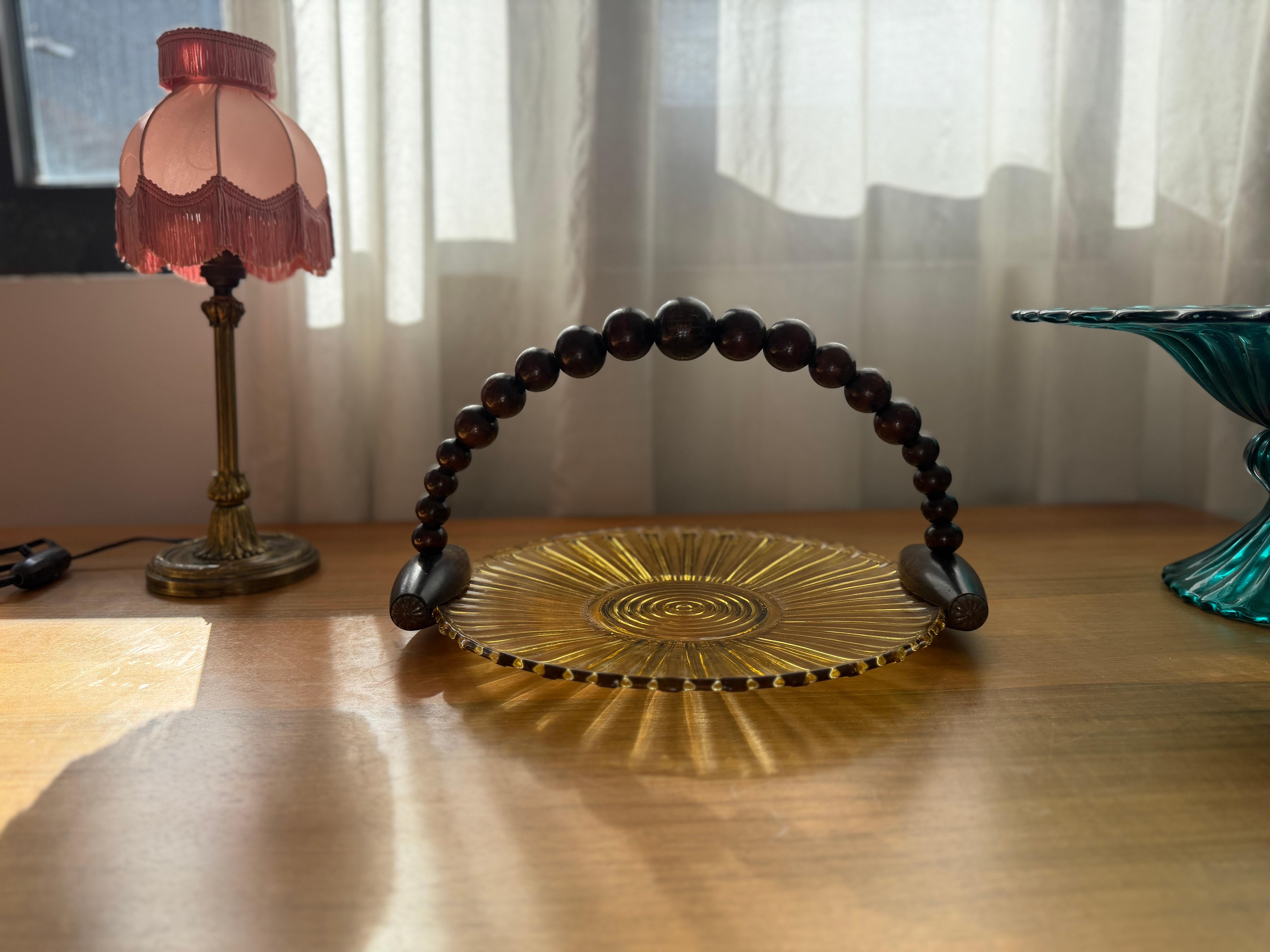 1930's French Art Deco Wooden Vintage Centerpiece im Angebot 7