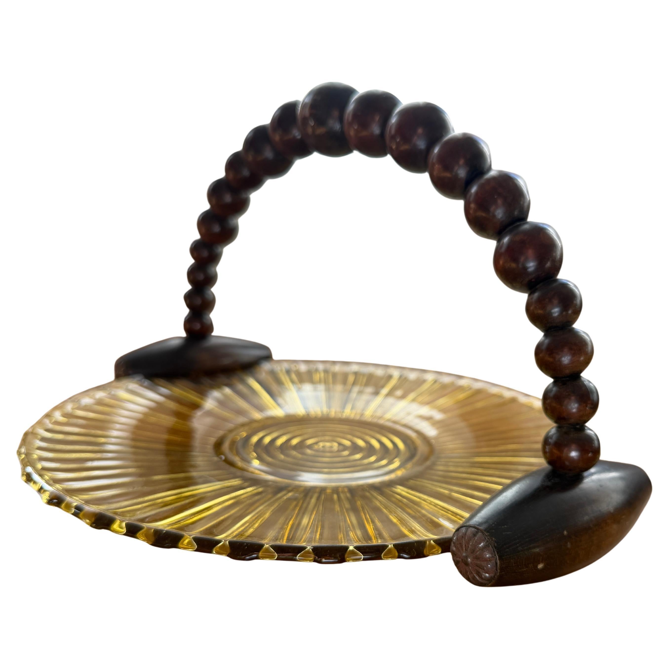 1930
s French Art Deco Wooden Vintage Centerpiece