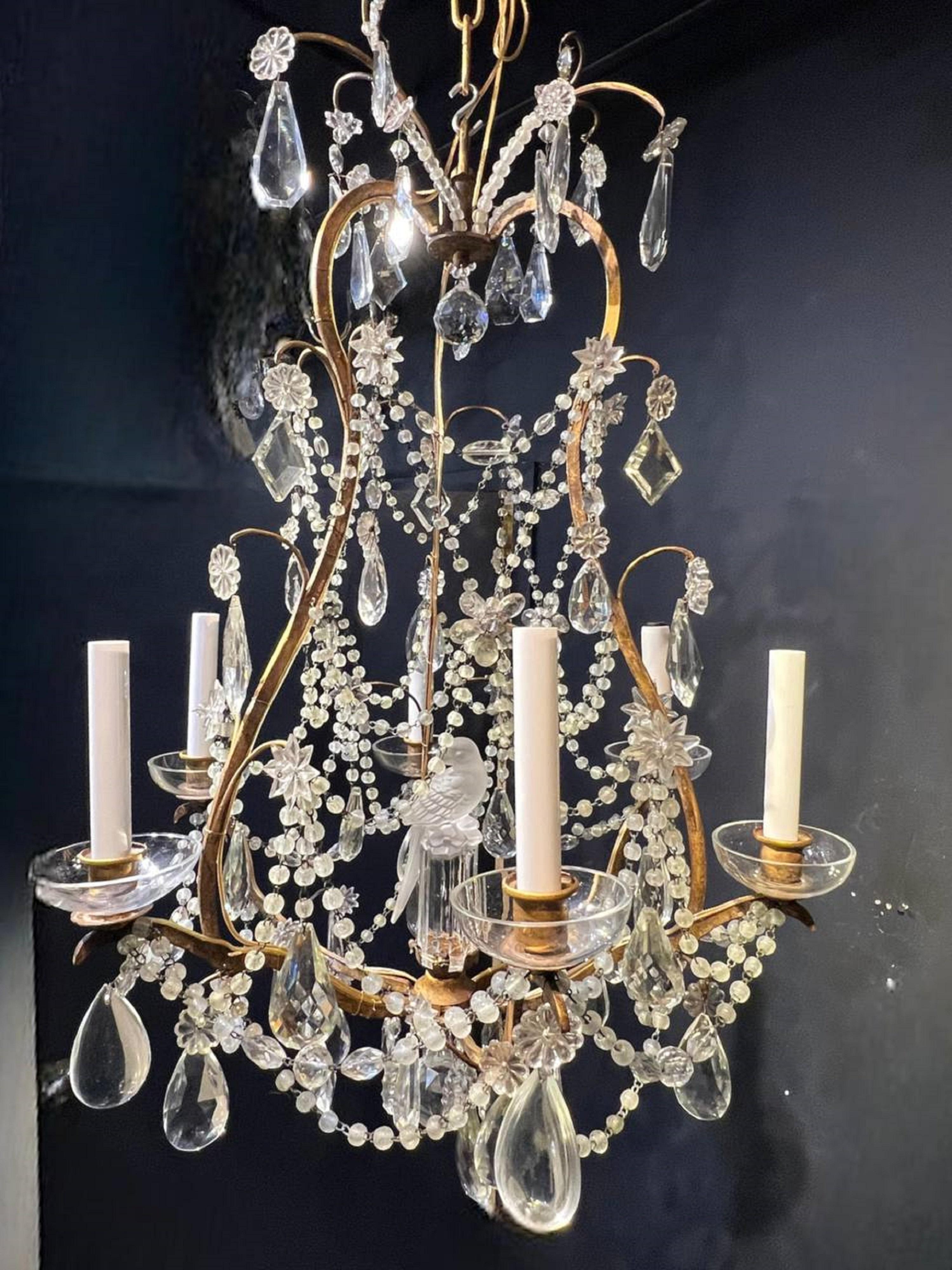 Mid-20th Century 1930's French Bagues Chandelier For Sale