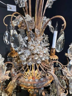 1930's French Bagues Crystal Chandelier with 6 Lights