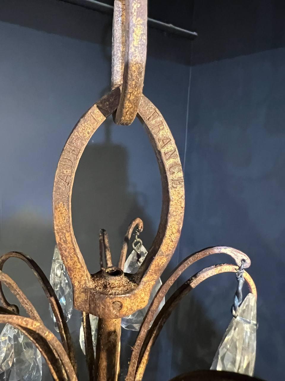 Lámpara de Cristal Bagues Francesa de 1930 con 6 Luces mediados del siglo XX en venta