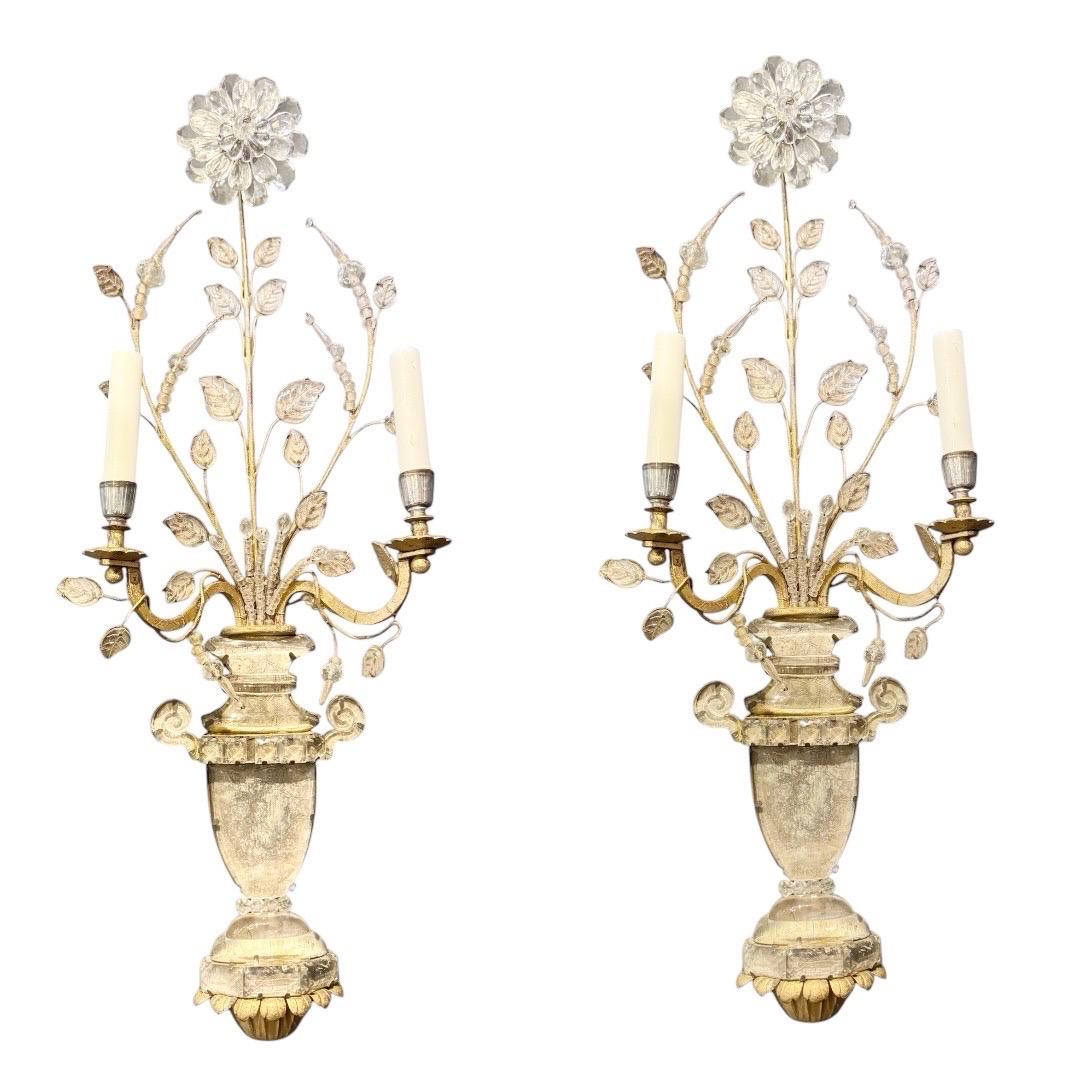 1930’s French Bagues Large Gilt  Sconces