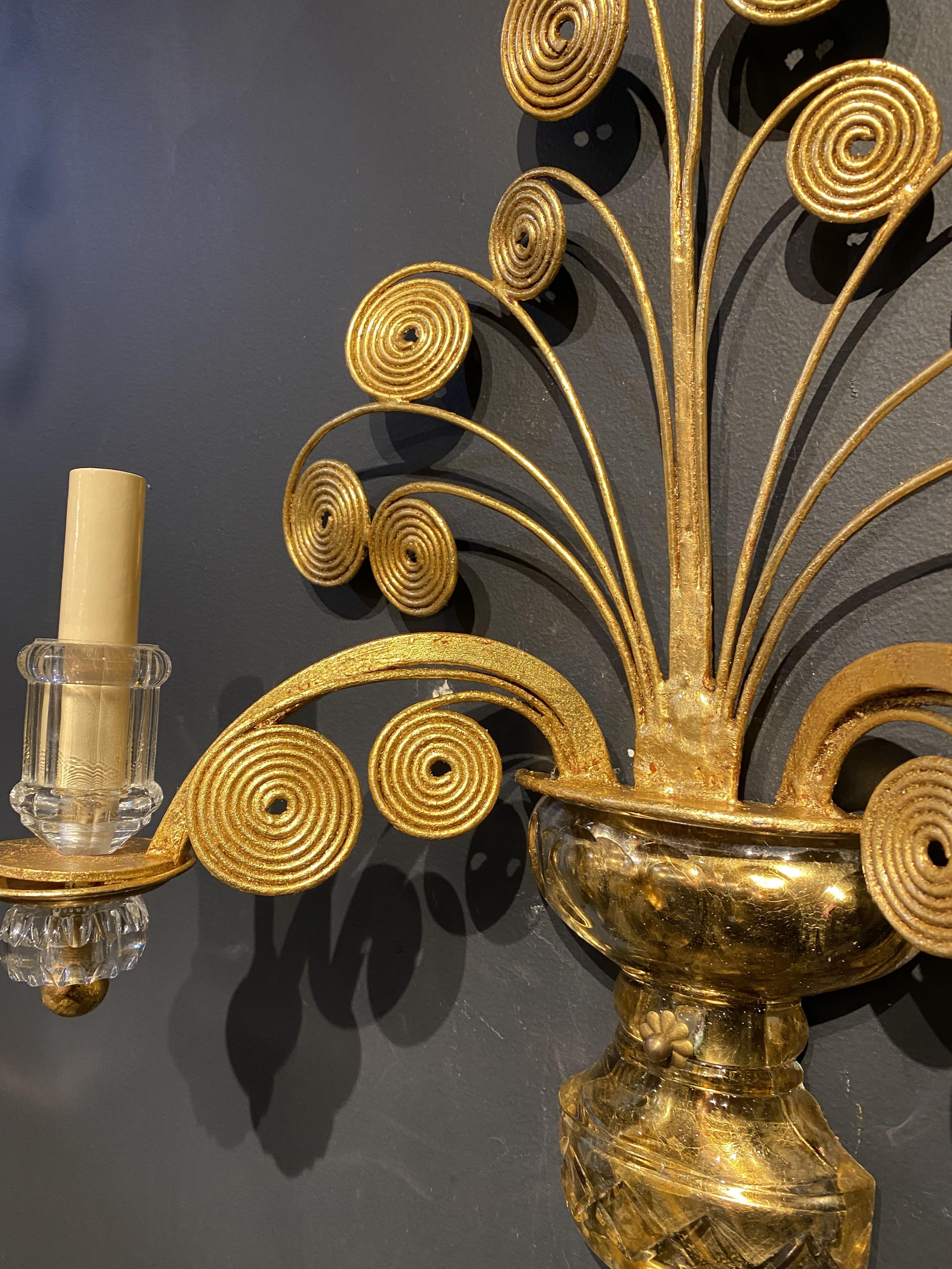 Mid-20th Century 1930’s French Bagues Sconces For Sale