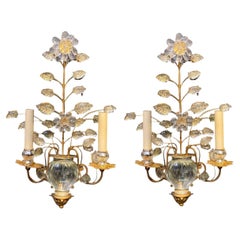 Vintage 1930’s French Bagues 2 Lights Sconces