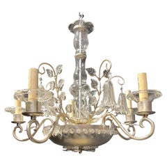 1930’s French Bagues Silver Leaf Chandelier