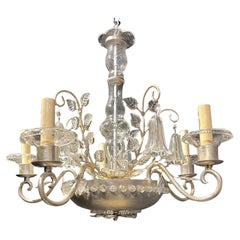 Vintage 1930’s French Bagues Silver Leaf Chandelier