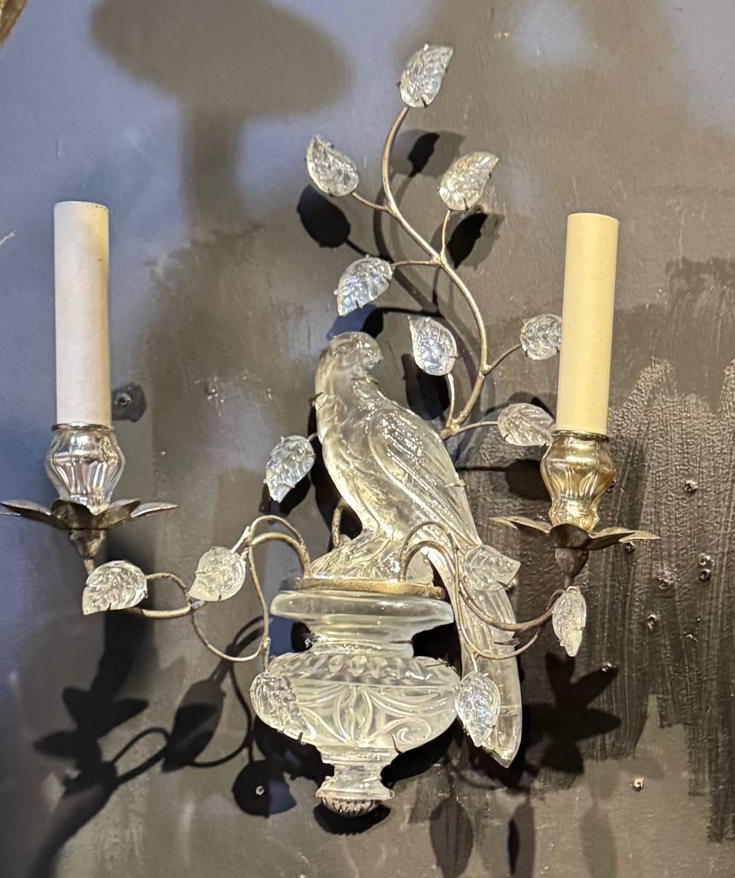 Bagues francese degli anni '30 a due luci con foglia d'argento In condizioni buone in vendita a New York, NY