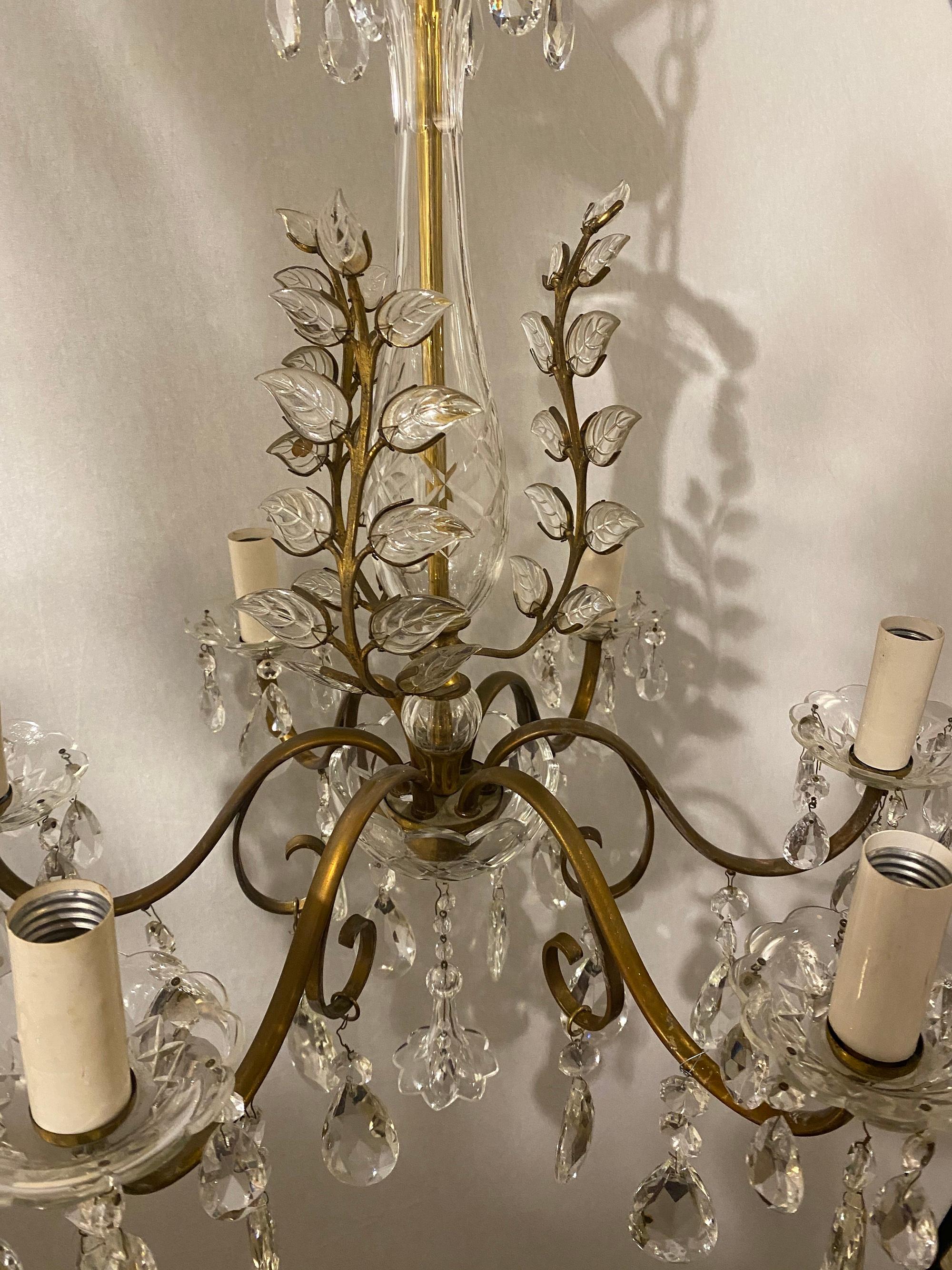 French Provincial 1930s French Bagues Six Lights Chandelier For Sale