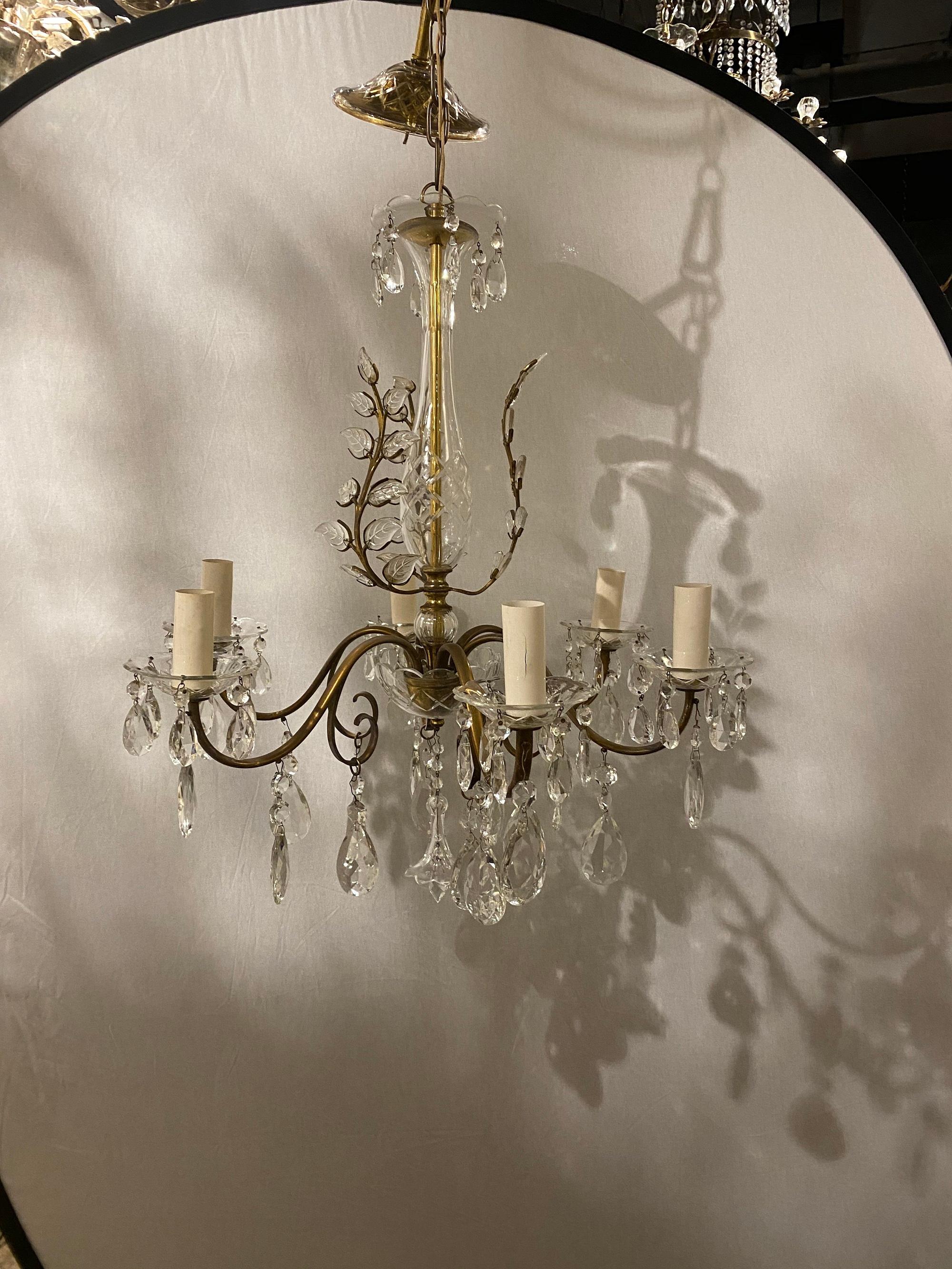 Other 1930s French Bagues Six Lights Chandelier For Sale