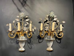 French Bagues Style 3 Light Sconces, Vase Design
