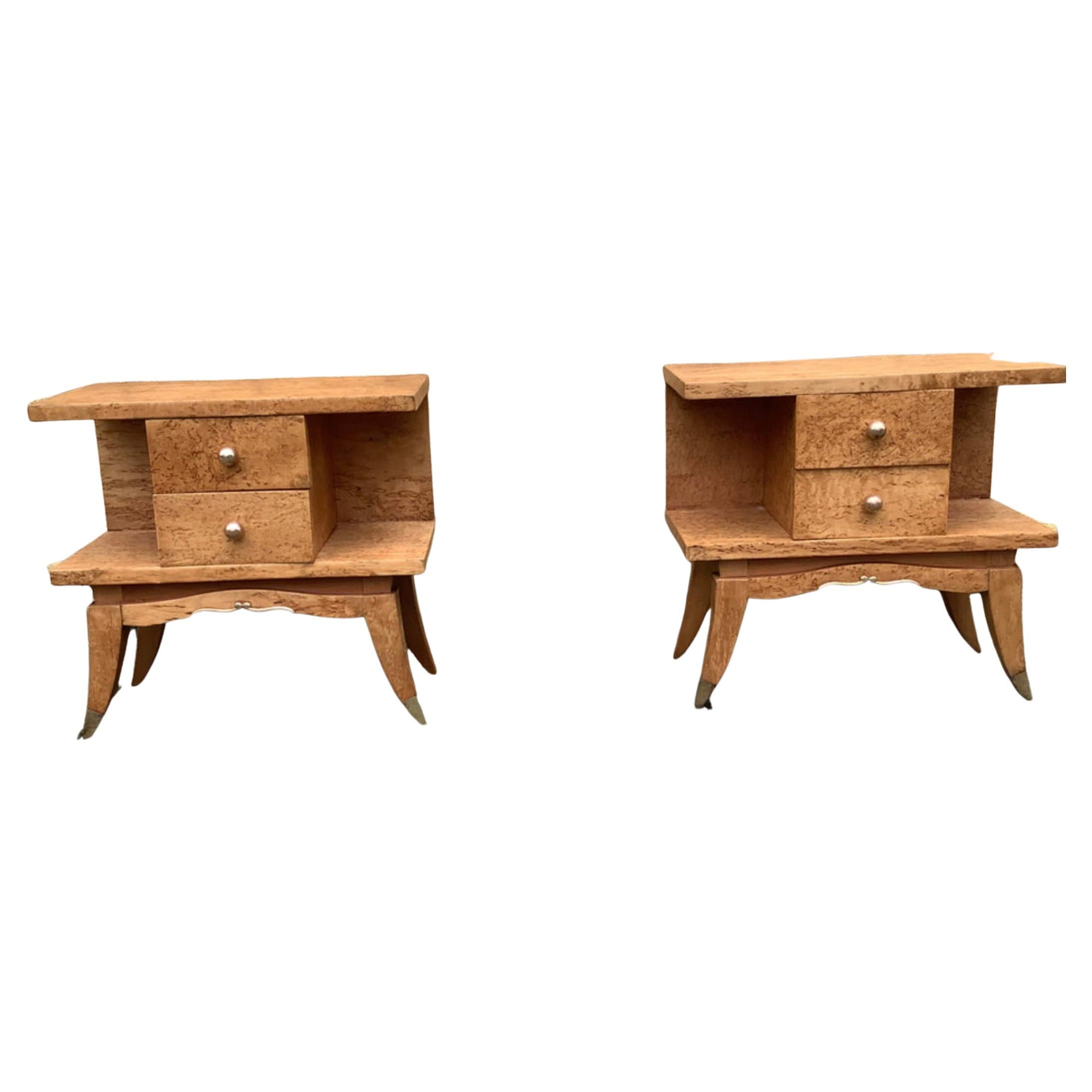 1930’s French bedside cabinets For Sale