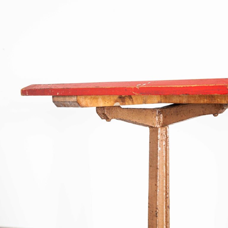 1930s French Bistro Dining Table, Red Top 2 at 1stDibs