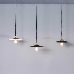 Luces de café francesas esmaltadas en negro de los años 30 - 9,5 pulgadas