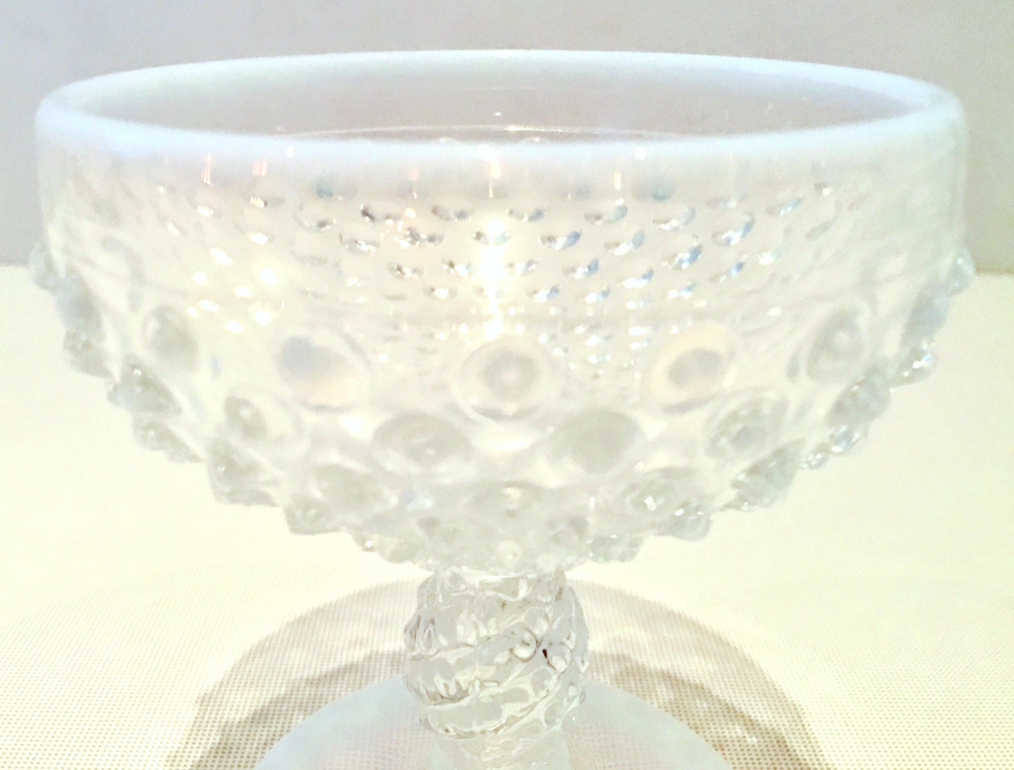 American 1930'S French Blue Opalescent Hob Nail Coupe Drink Glasses S/6 For Sale