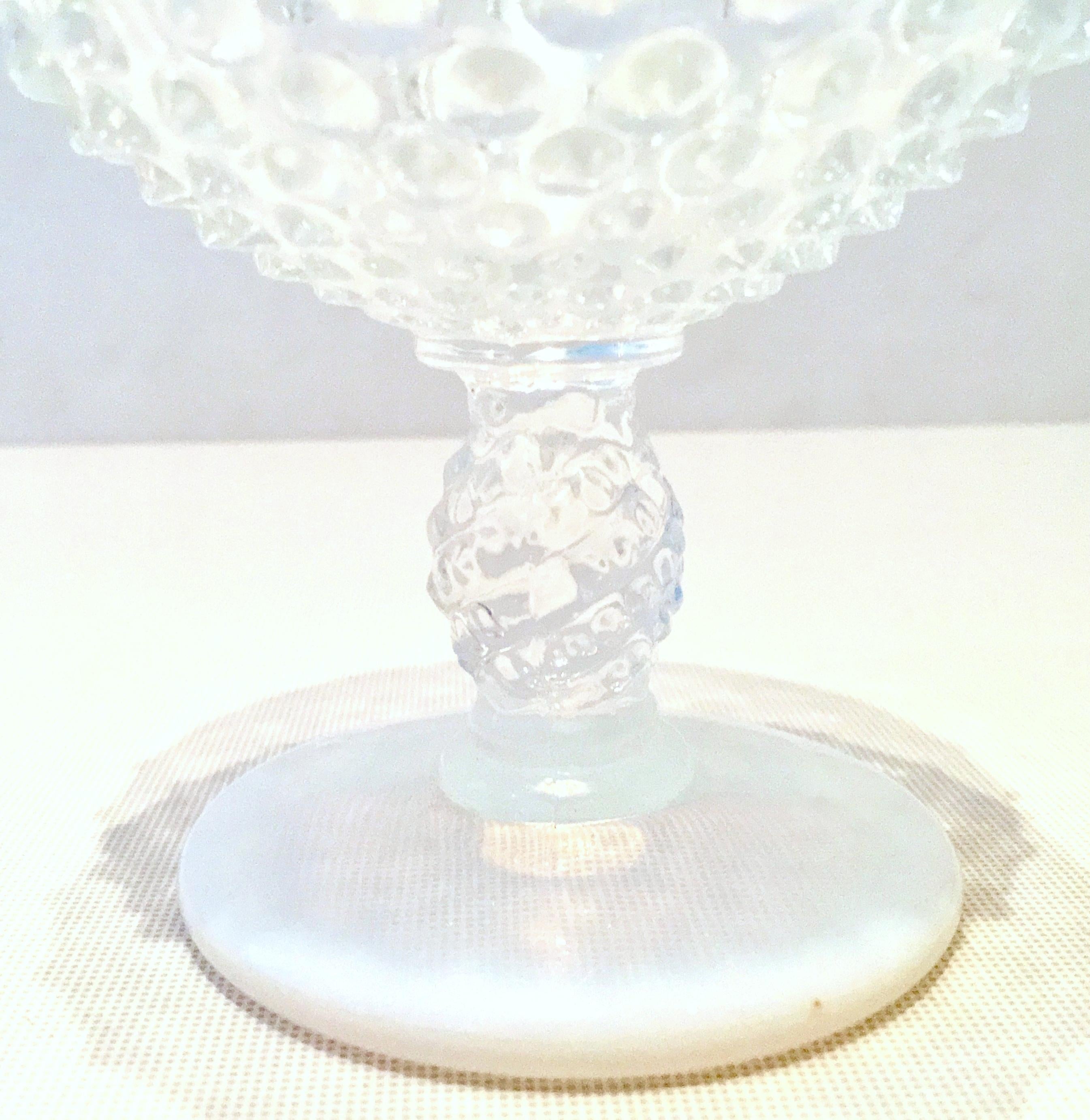 Art Deco 1930'S French Blue Opalescent Hob Nail Coupe Drink Glasses S/6 For Sale