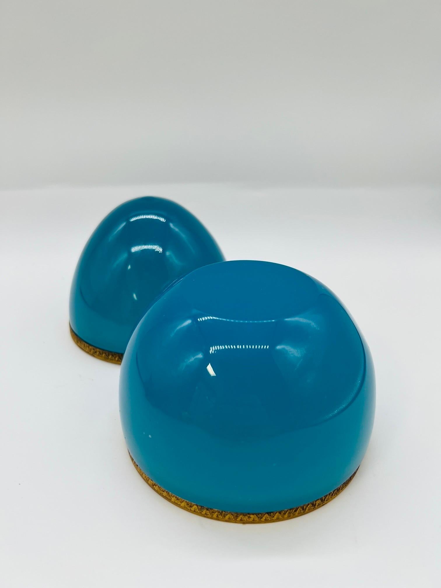 1930's French Blue Opaline & Ormolu Mounted Egg Shaped Trinket Box 1
