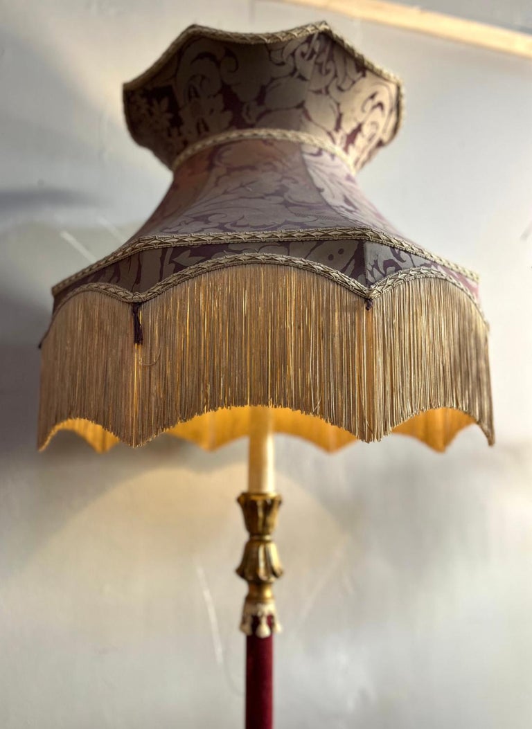 1930s French Boudoir Giltwood Fringe Tassel Standard Floor Lamp Light  Baroque For Sale at 1stDibs, image size:768x1053
