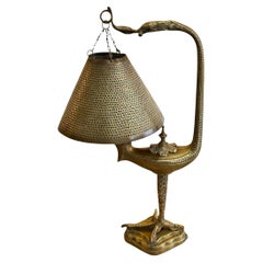 1930s French brass eagle lamp