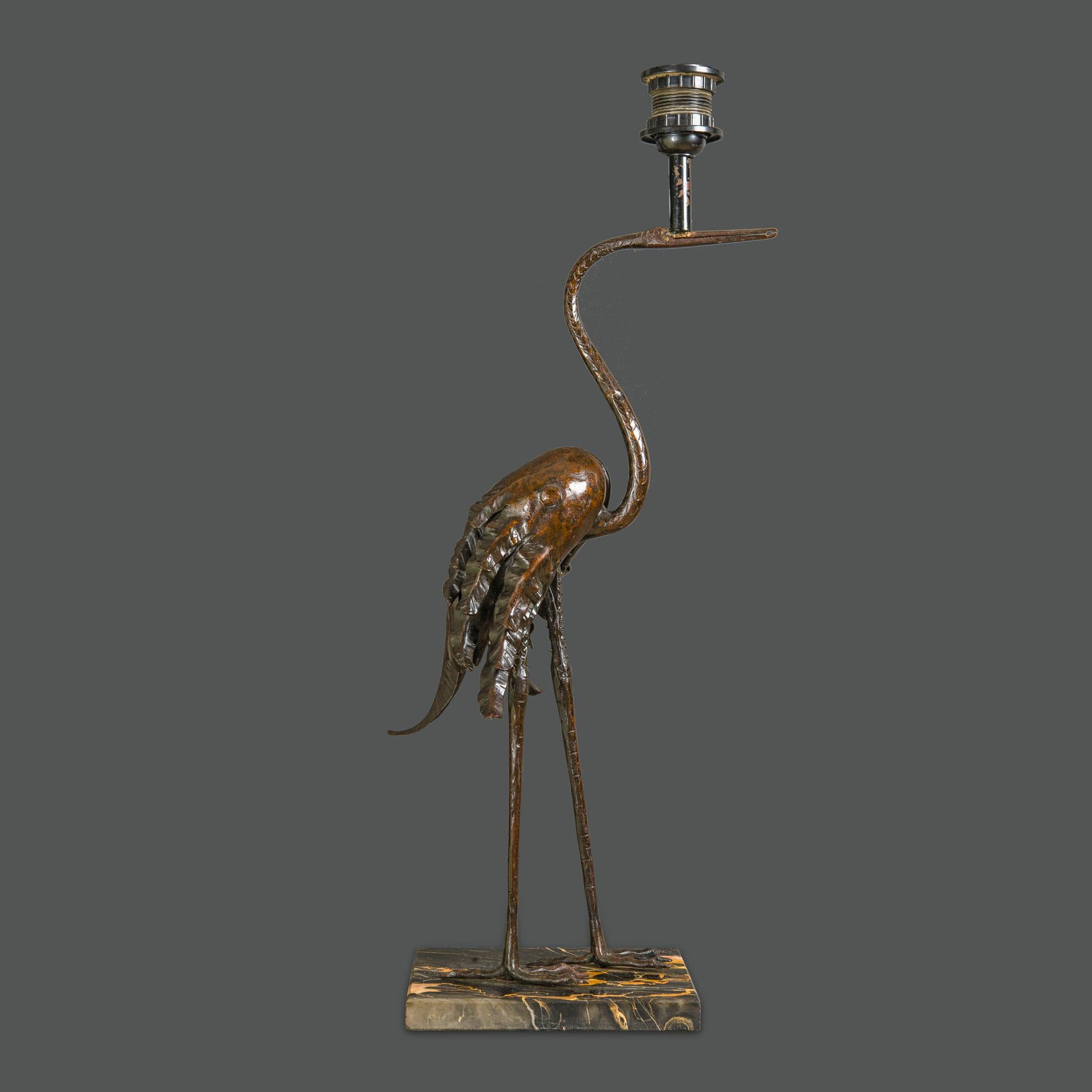 1930s French Bronze Animalier Table Lamp In Good Condition For Sale In Roma, IT