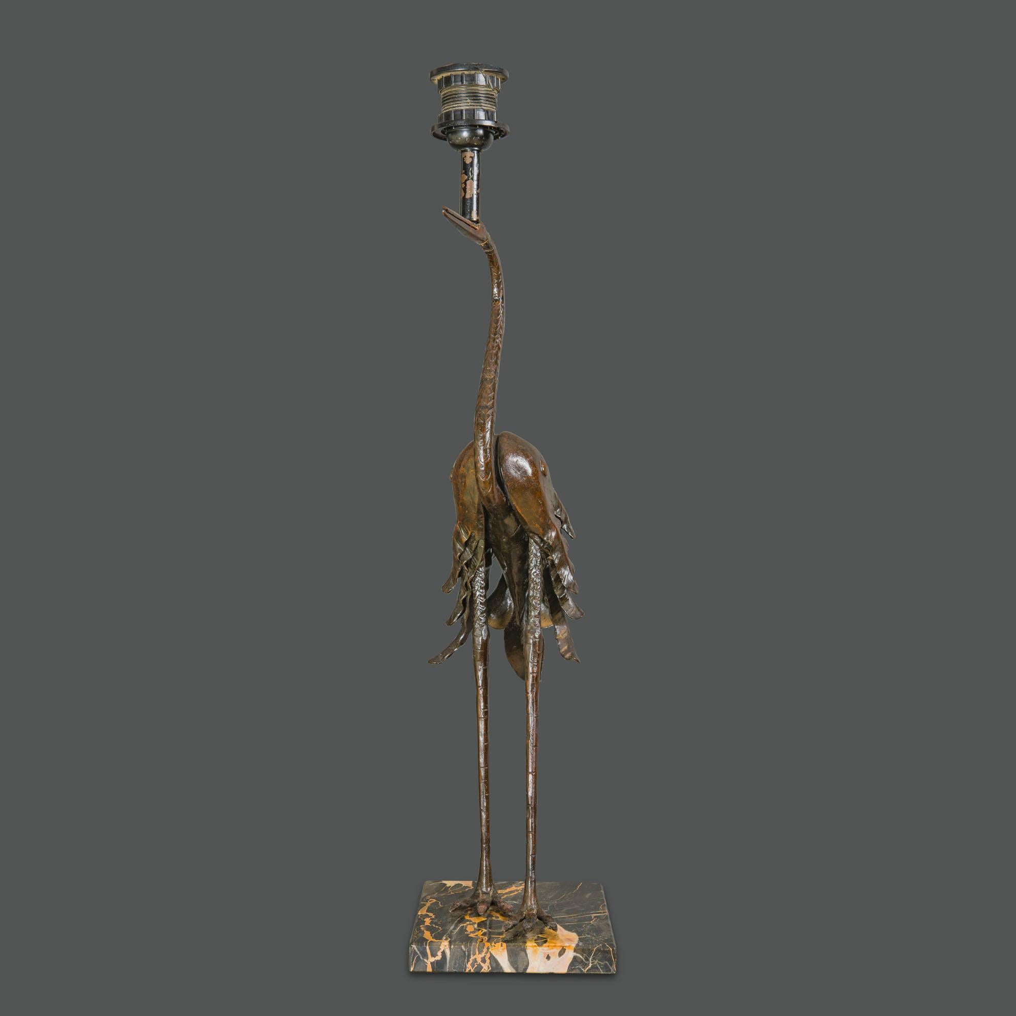 Mid-20th Century 1930s French Bronze Animalier Table Lamp For Sale