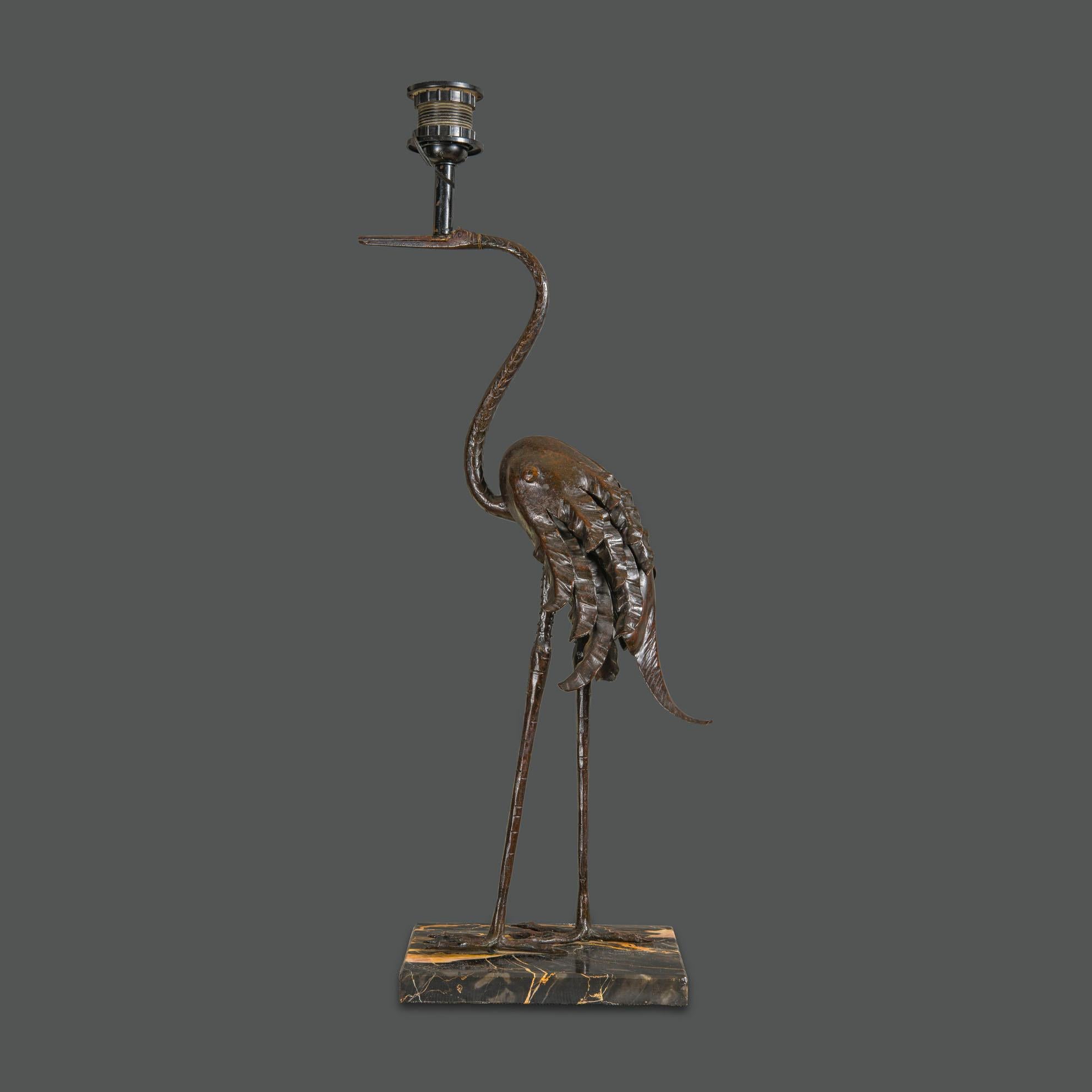 1930s French Bronze Animalier Table Lamp For Sale 1