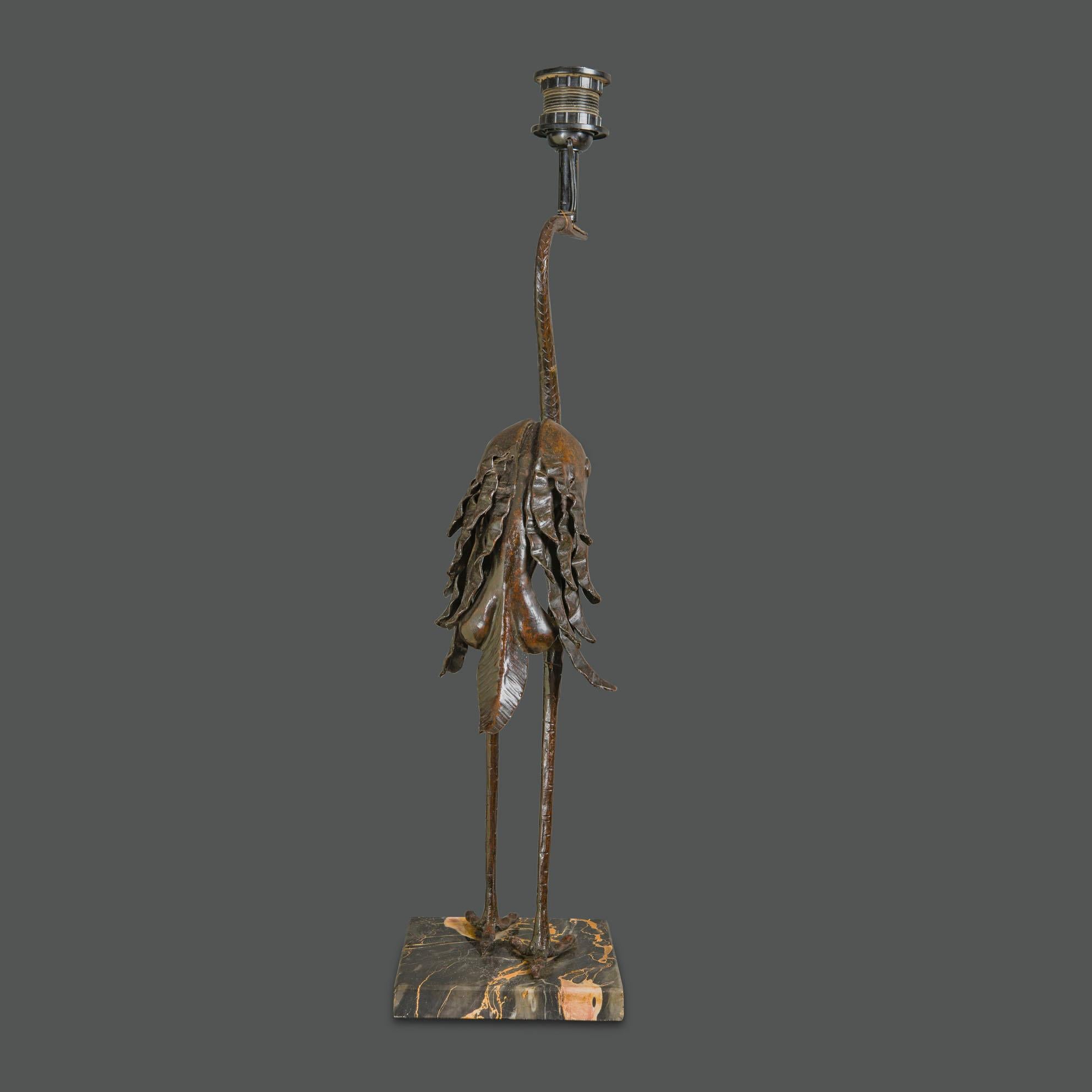 1930s French Bronze Animalier Table Lamp For Sale 2