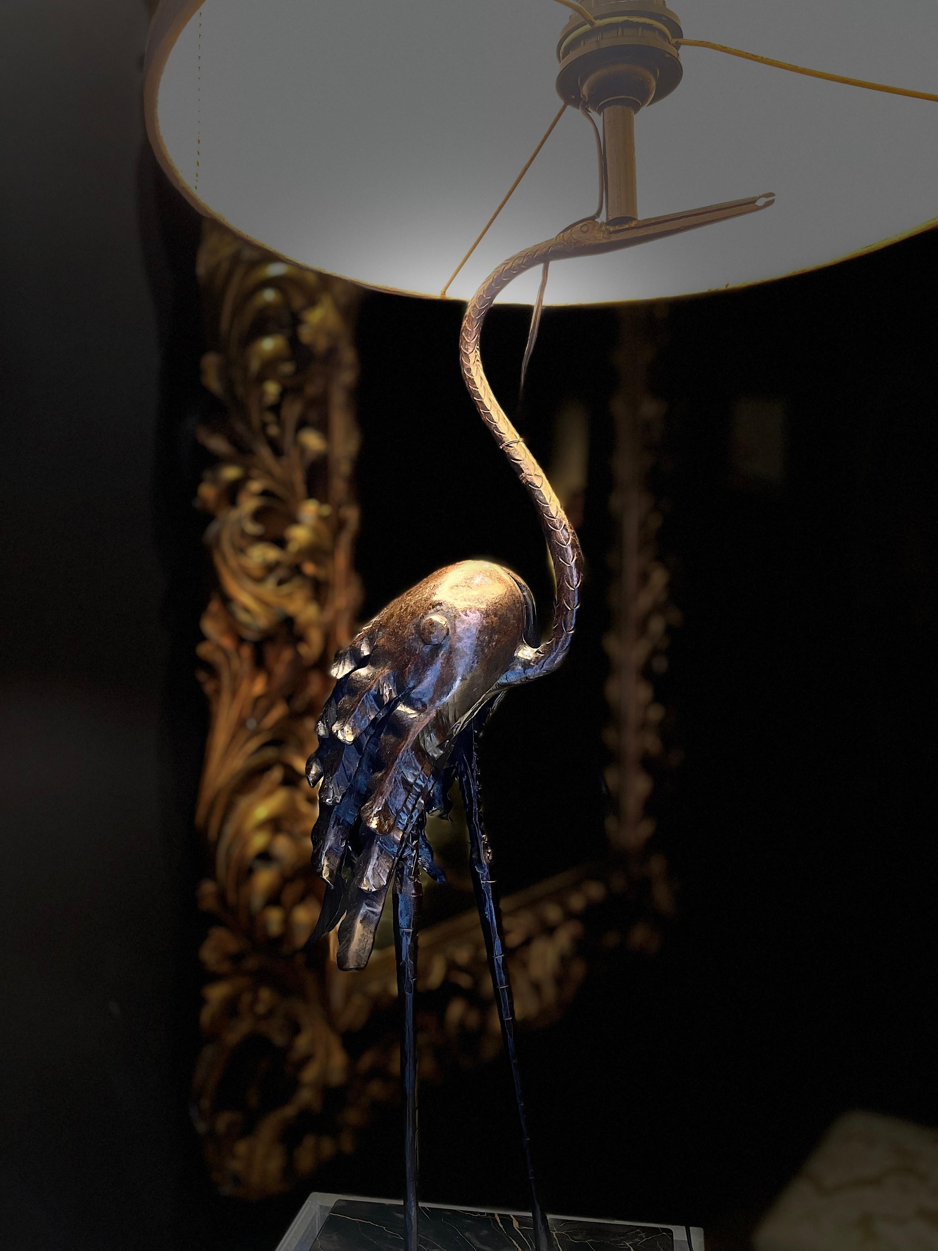 1930s French Bronze Animalier Table Lamp 4