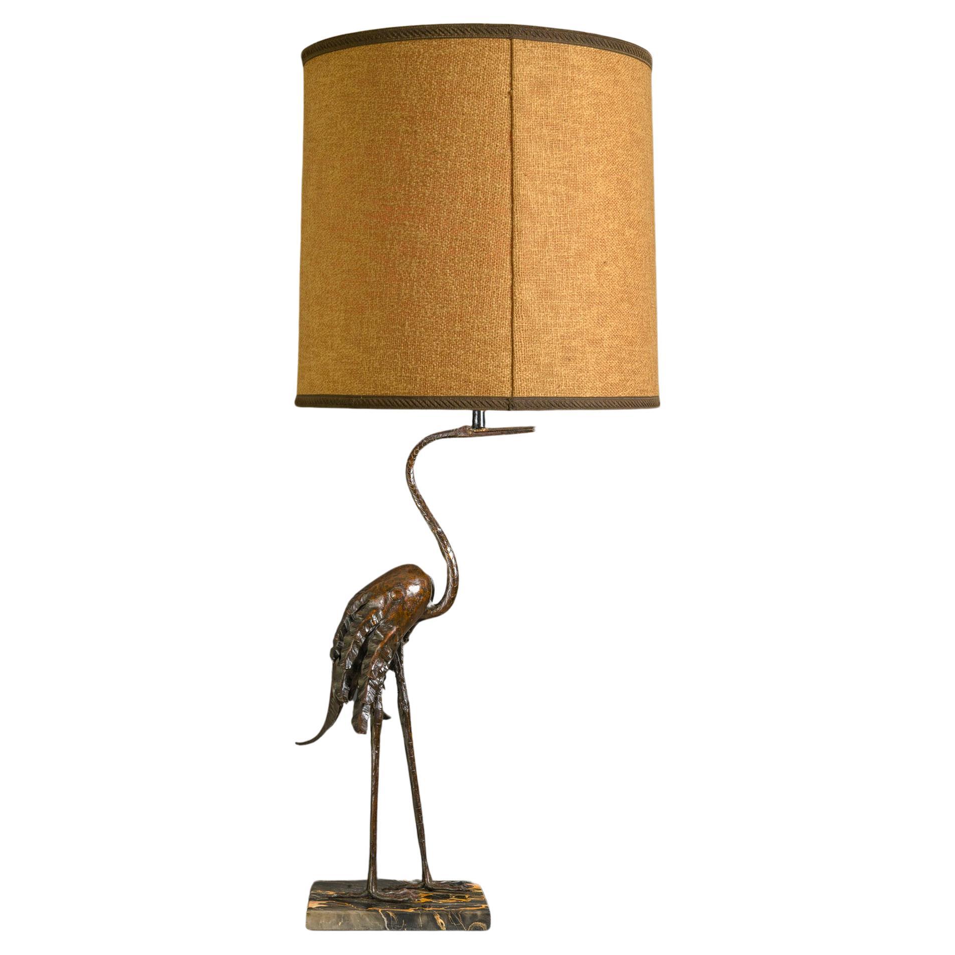 1930s French Bronze Animalier Table Lamp For Sale