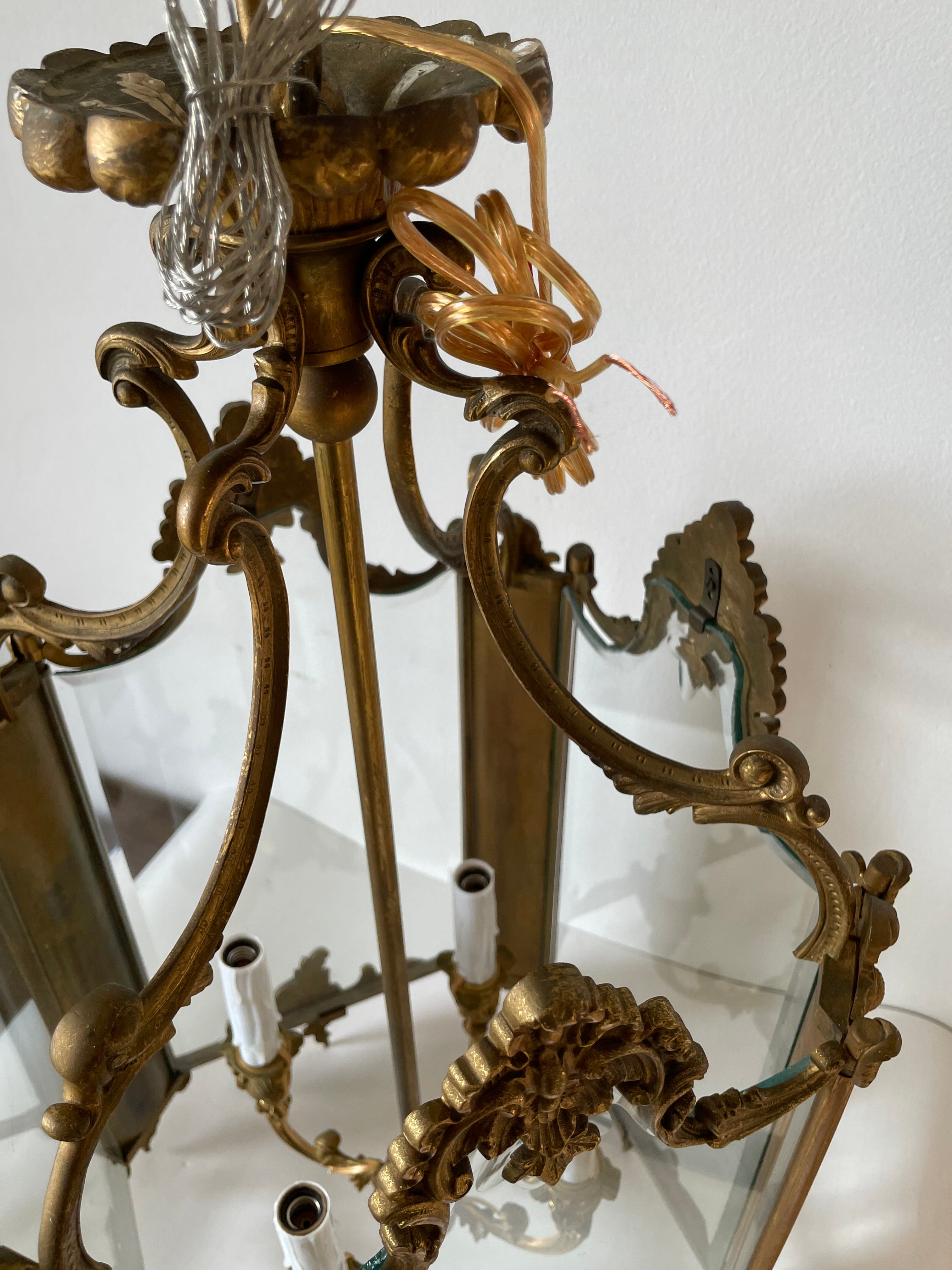 Rococo 1930s French bronze Lantern For Sale