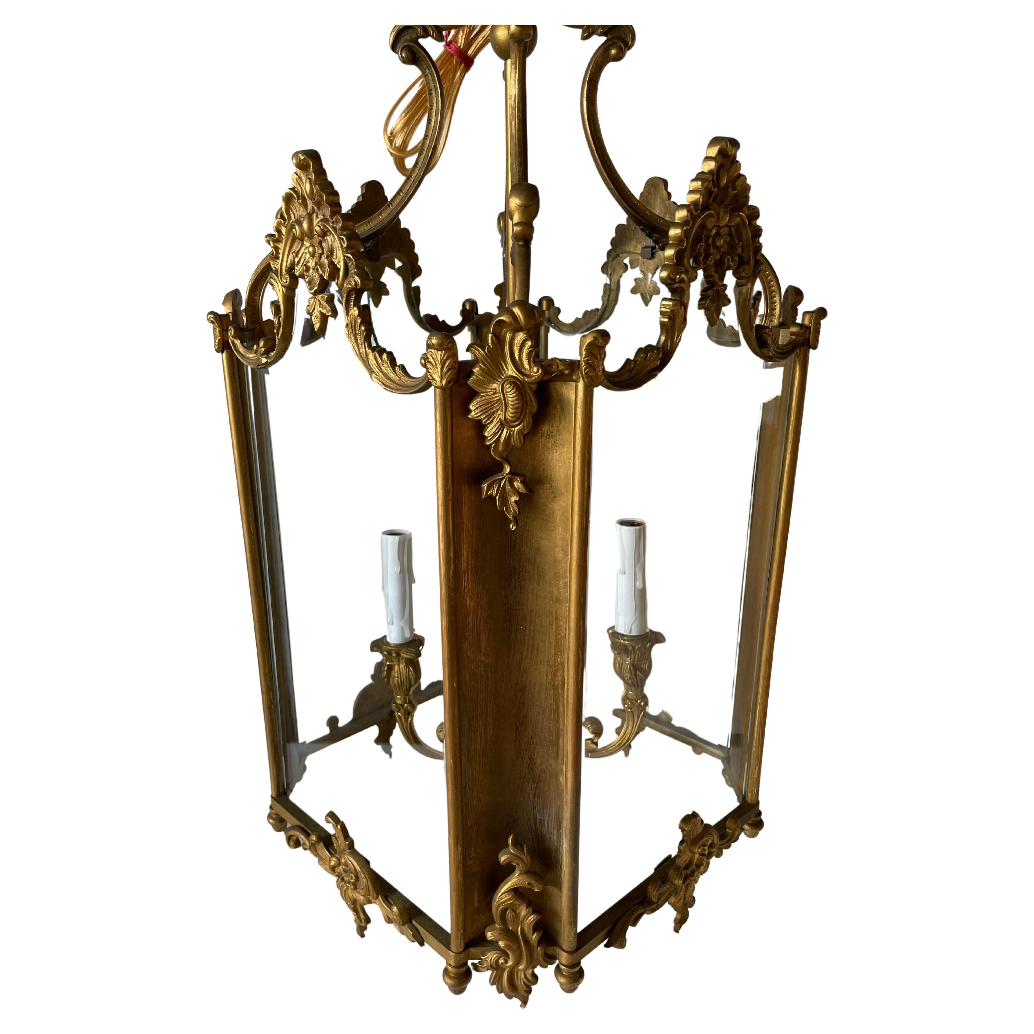 Bronze 1930s French bronze Lantern For Sale