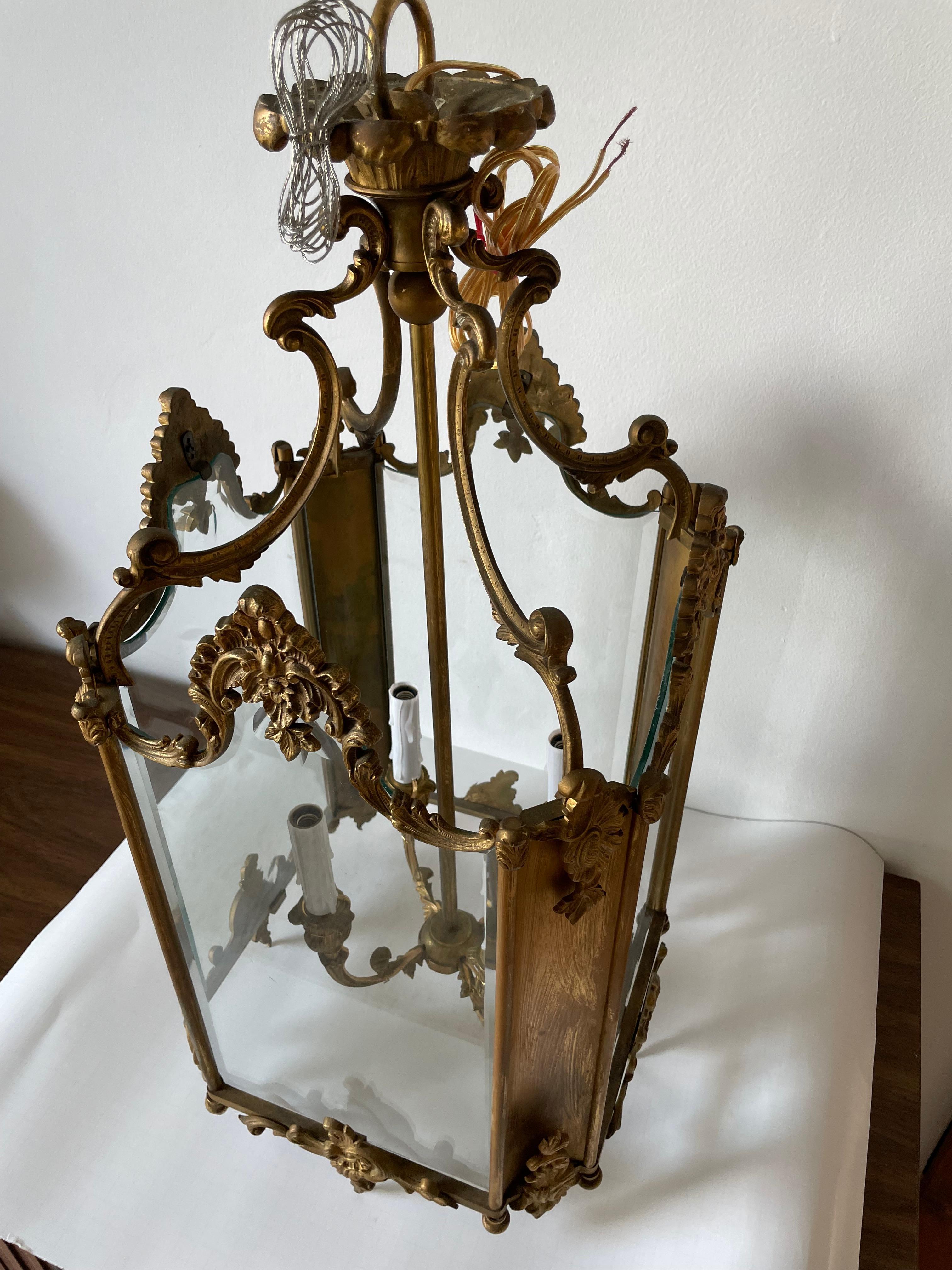1930s French bronze Lantern For Sale 1