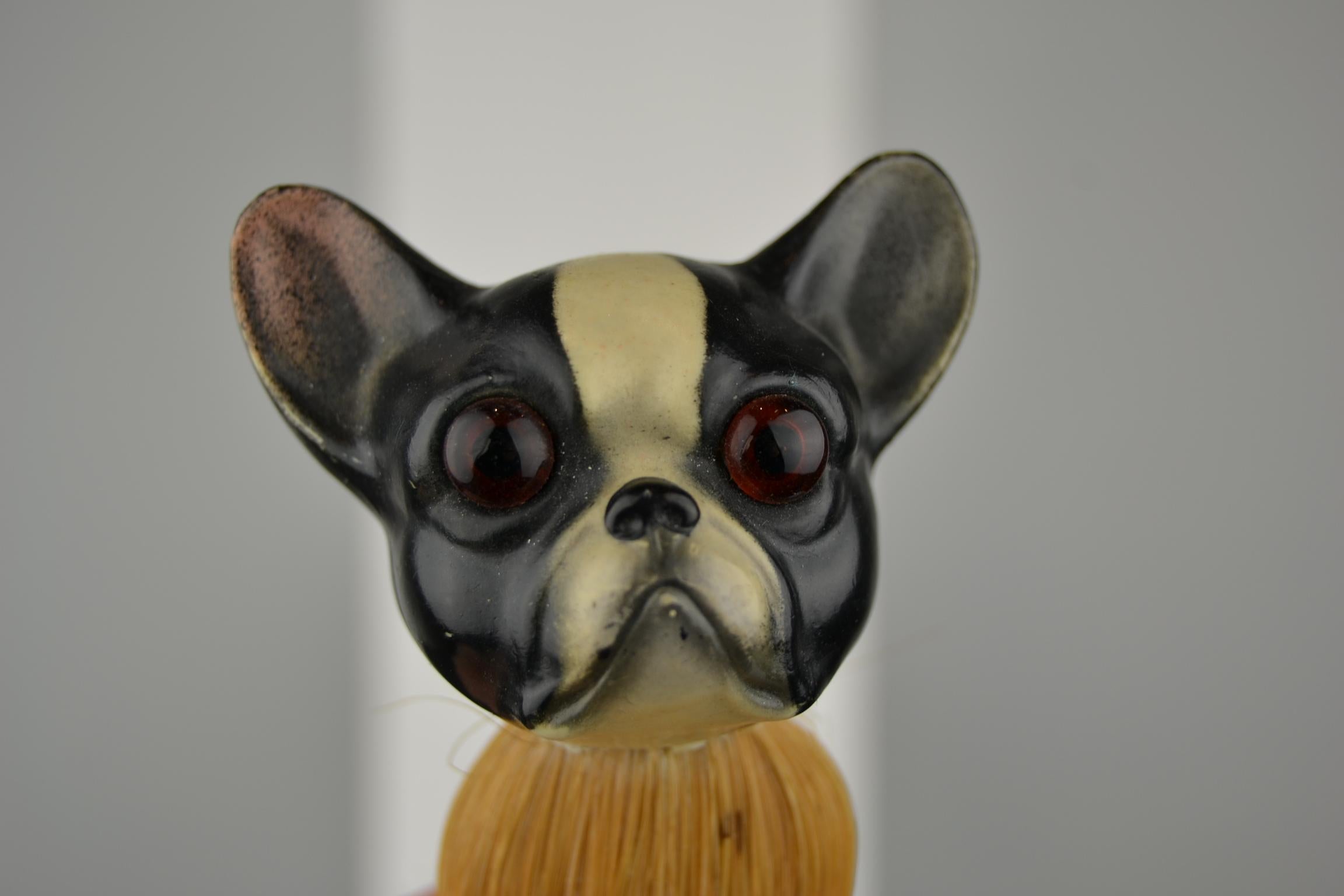 1930s French Bulldog Brush with Turtle Shell Head, Europe For Sale 3