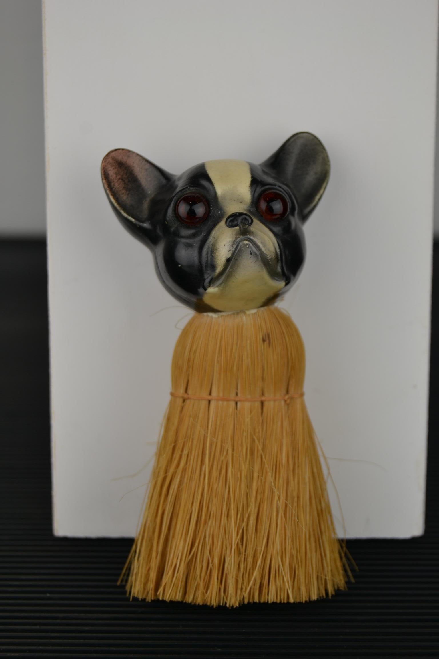 1930s French Bulldog Brush with Turtle Shell Head, Europe For Sale 4