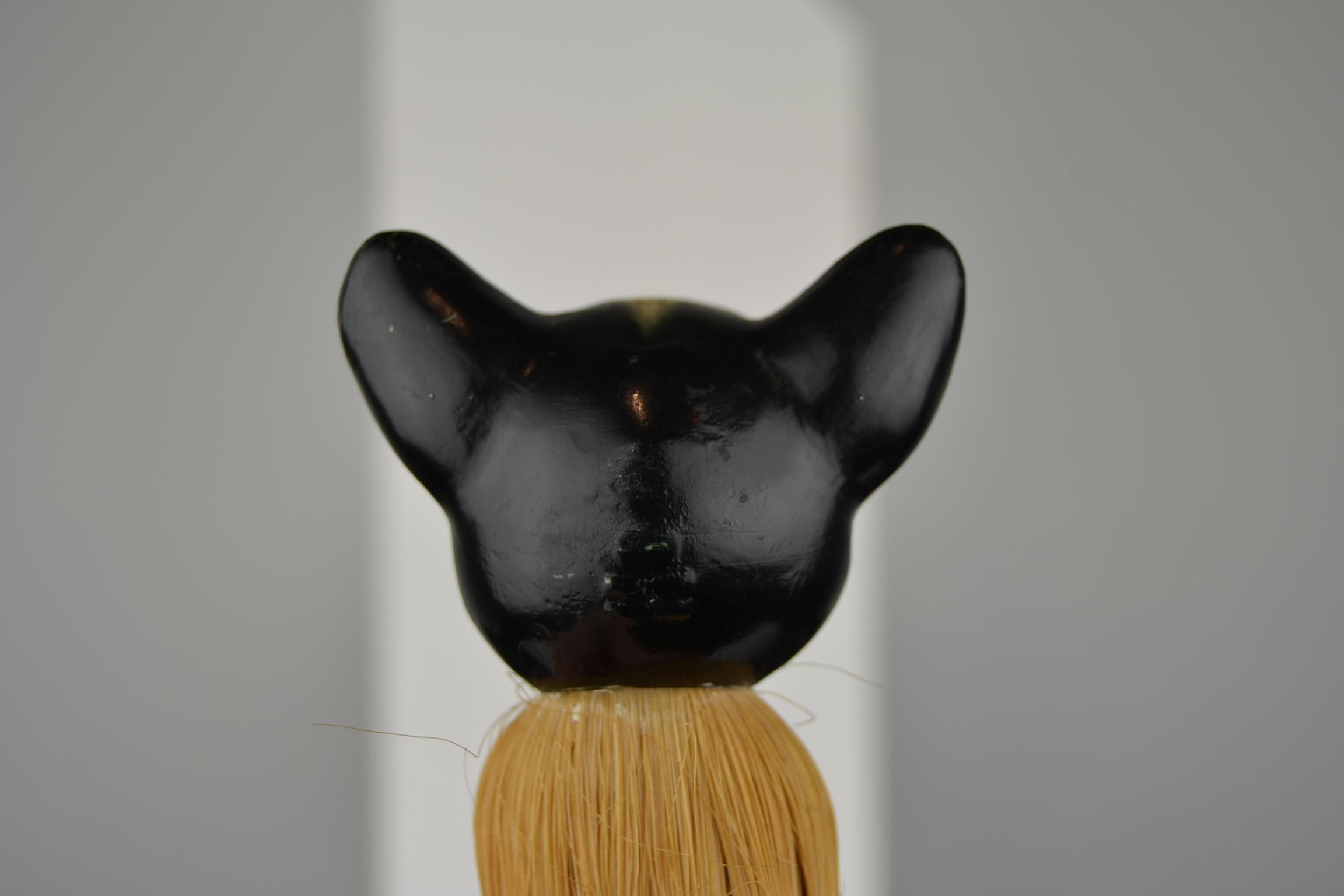 Art Deco 1930s French Bulldog Brush with Turtle Shell Head, Europe For Sale